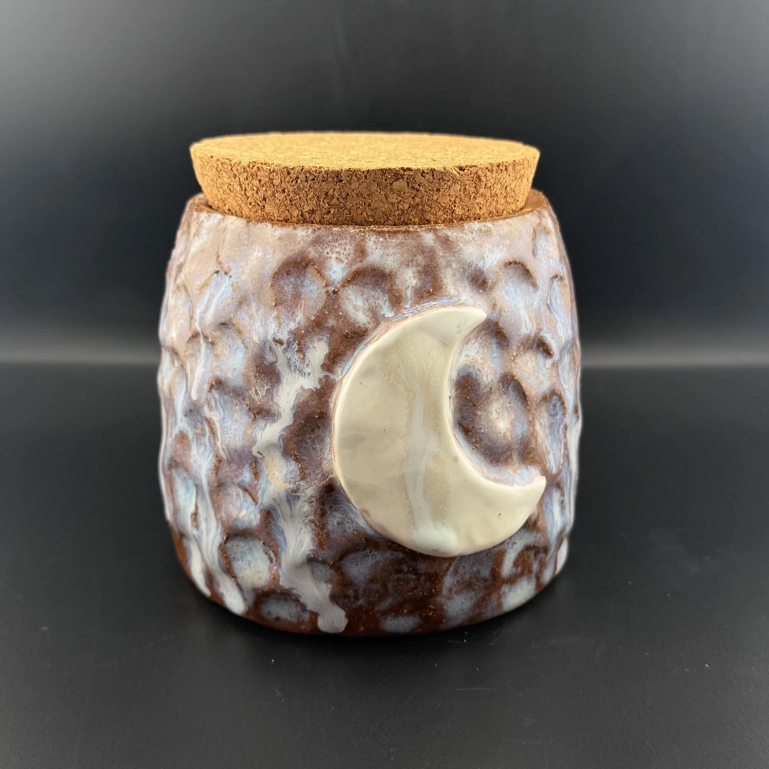 Crescent Moon Jar with Cork lid