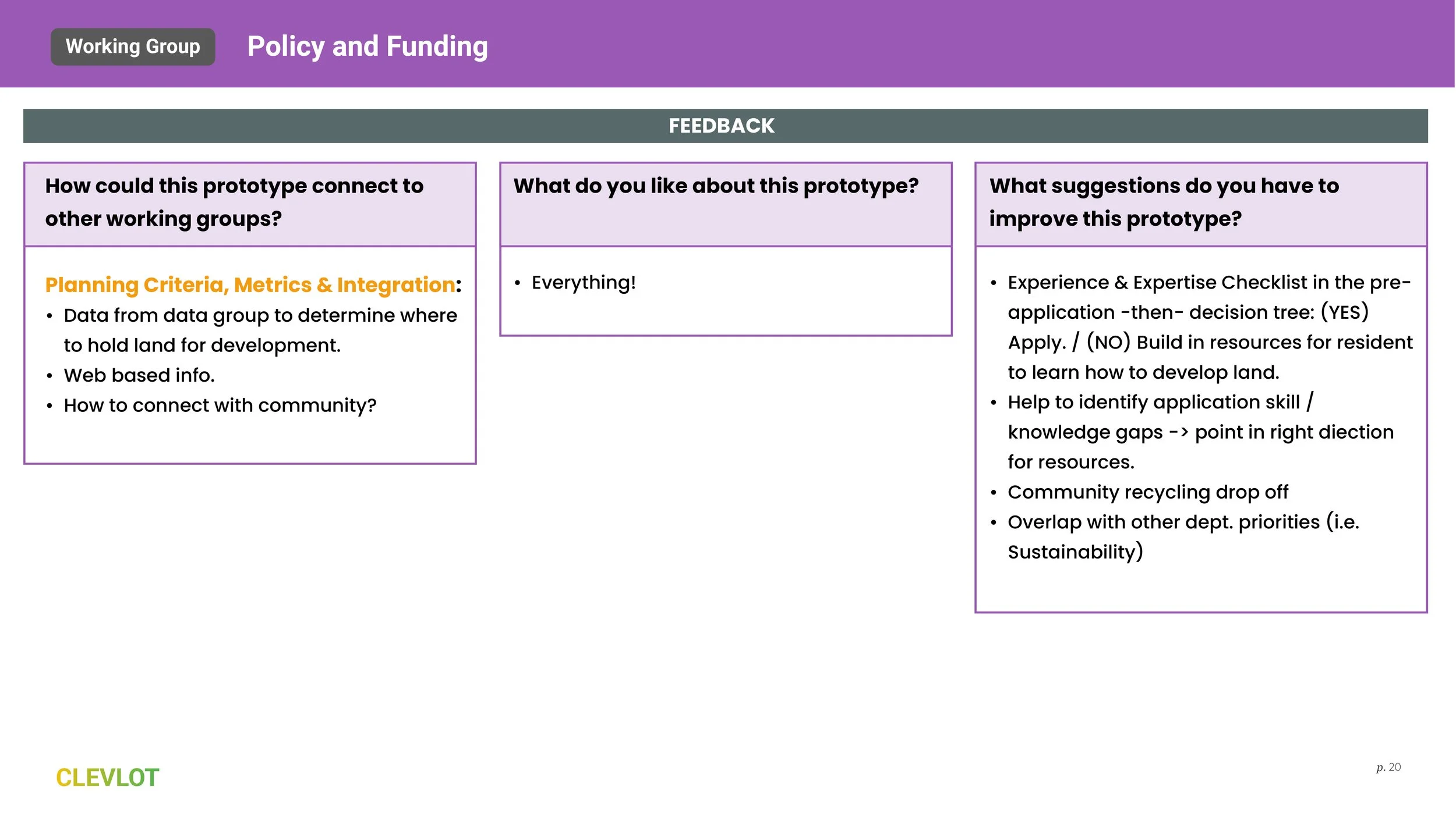 Policy & Funding — CLEVLOT