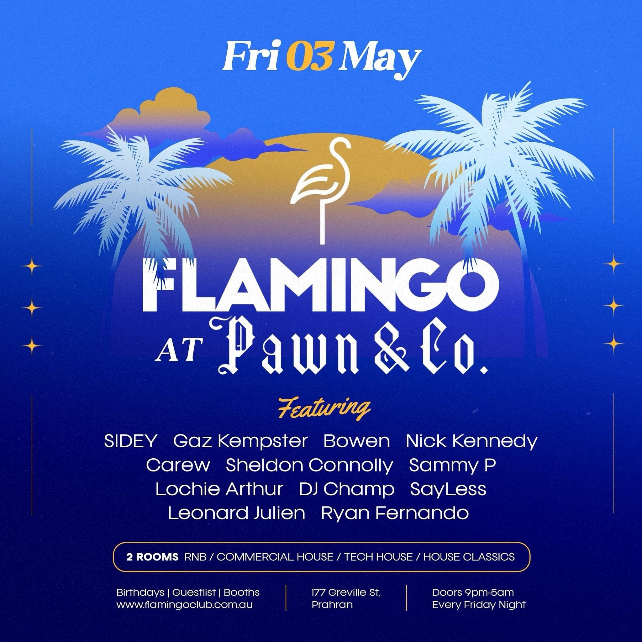 This autumn there&rsquo;s only one place to be in Melbourne-Flamingo at Pawn &amp; Co!🙌🔥 
Come join us this Friday and let the hot vibes and music keep you warm. Think Autumn, Think Flamingo!
...............................
Visit our website for ou