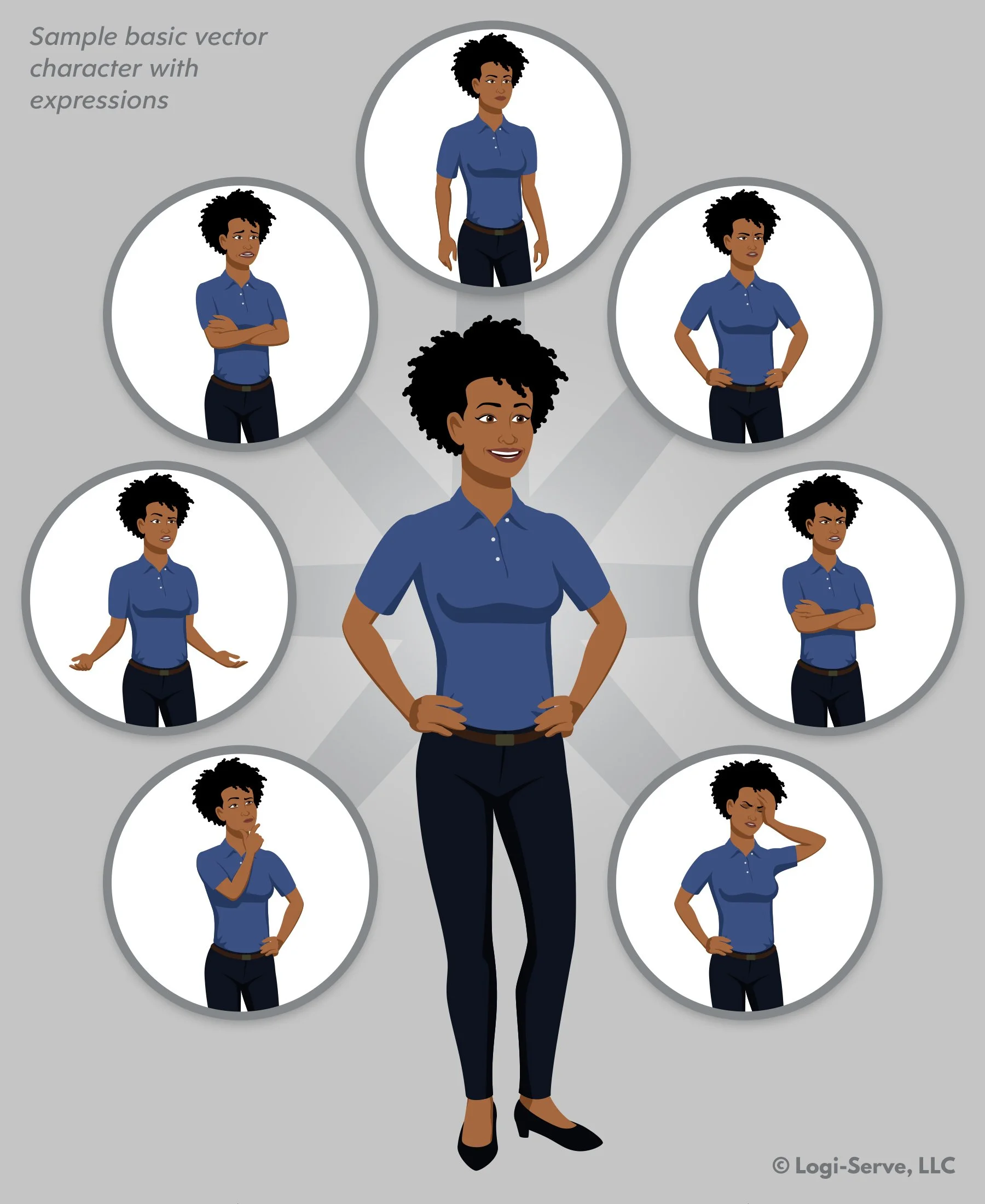 Basic vector character: Natalie 
 © Logi-Serve, LLC