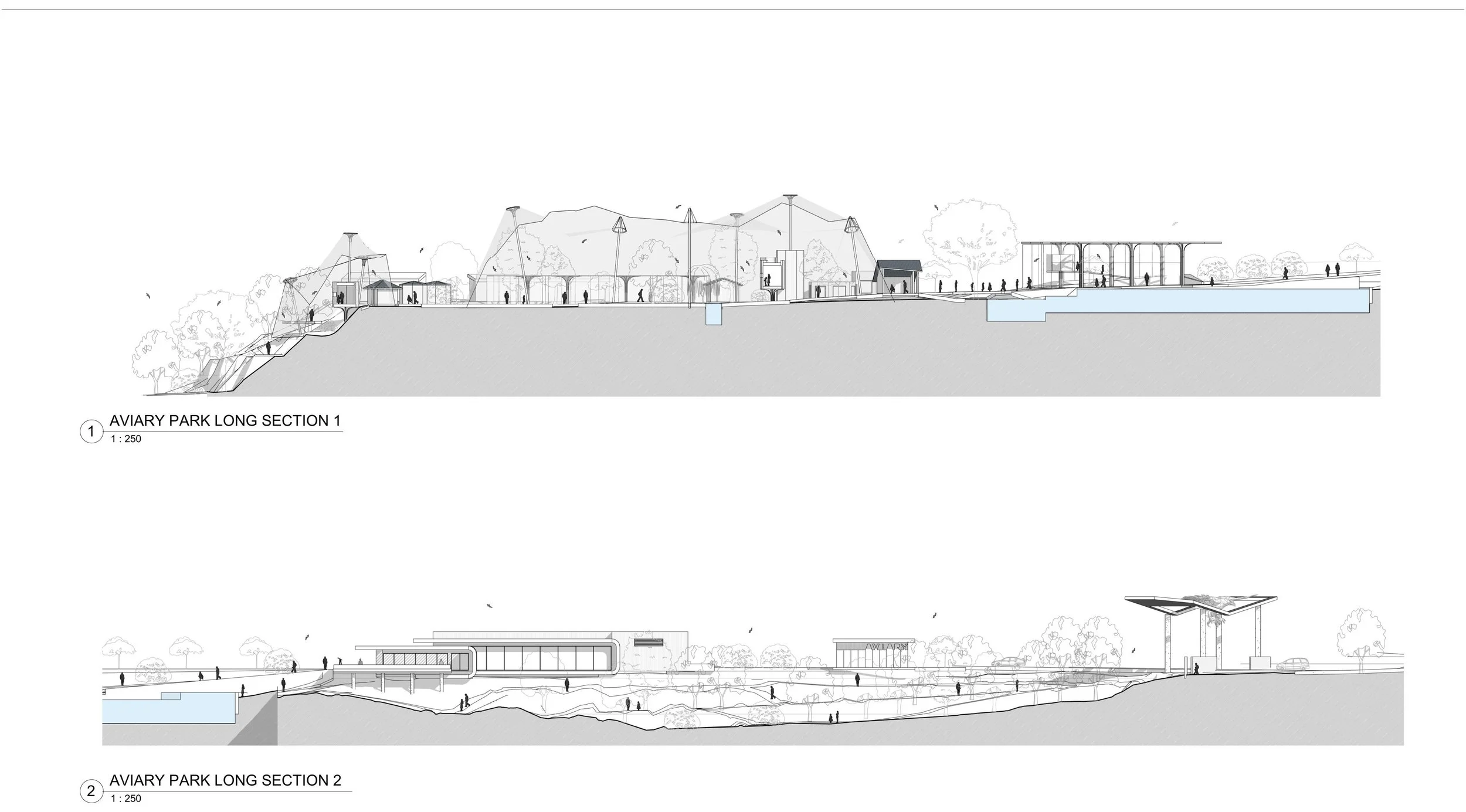 Avaiary Long Sections