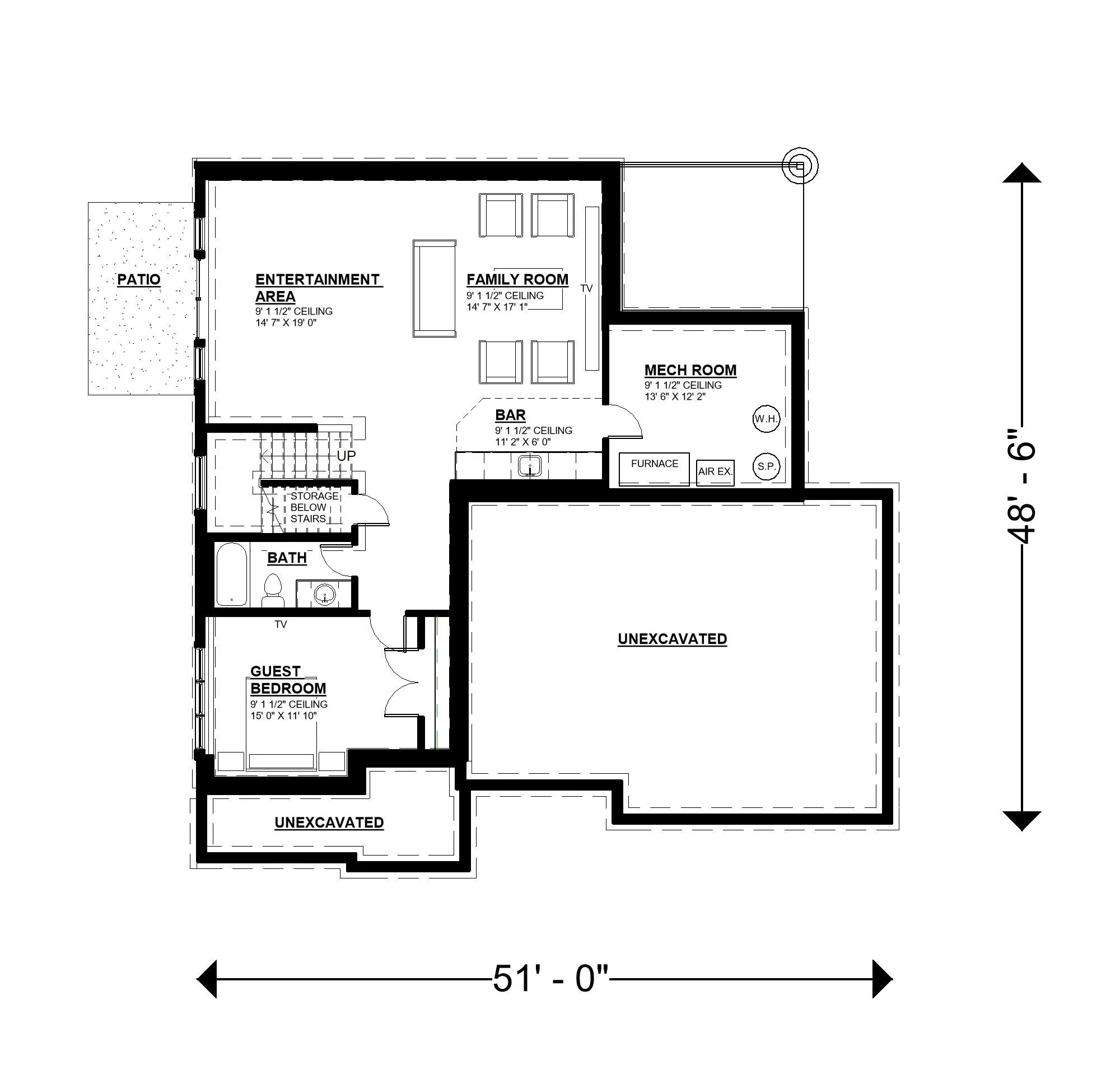 8 Edgewater Lane North Oaks MLS - Floor Plan - Foundation - Basement Level.jpg