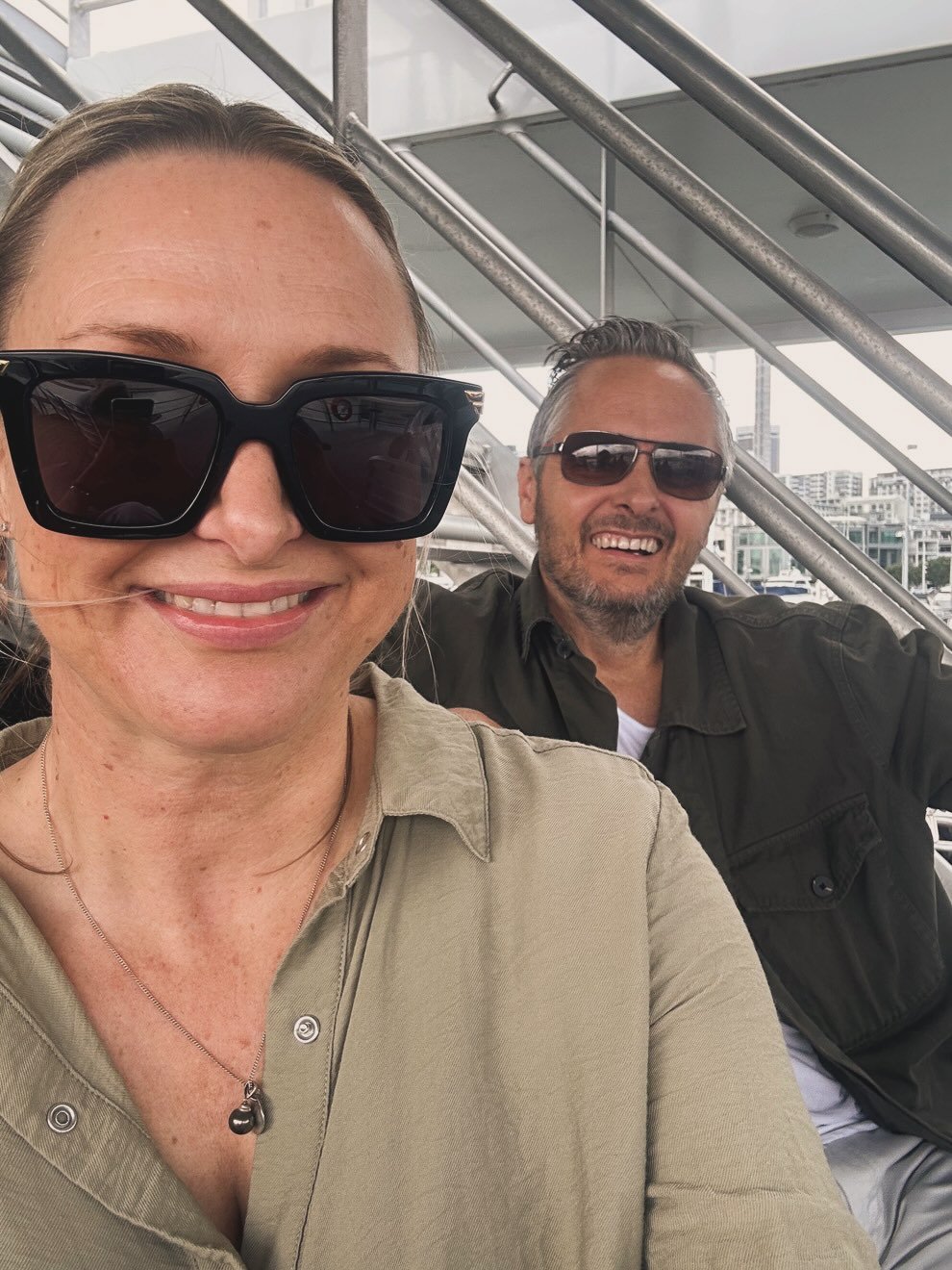 // What did we do with the approximately 1 nice day summer has delivered us so far? We took  FIELD TRIP. Cheers to the excellent bar staff on our @fullers360 ferry trip, who delivered us, primed and prepped for our @manowarwine expedition into cullen