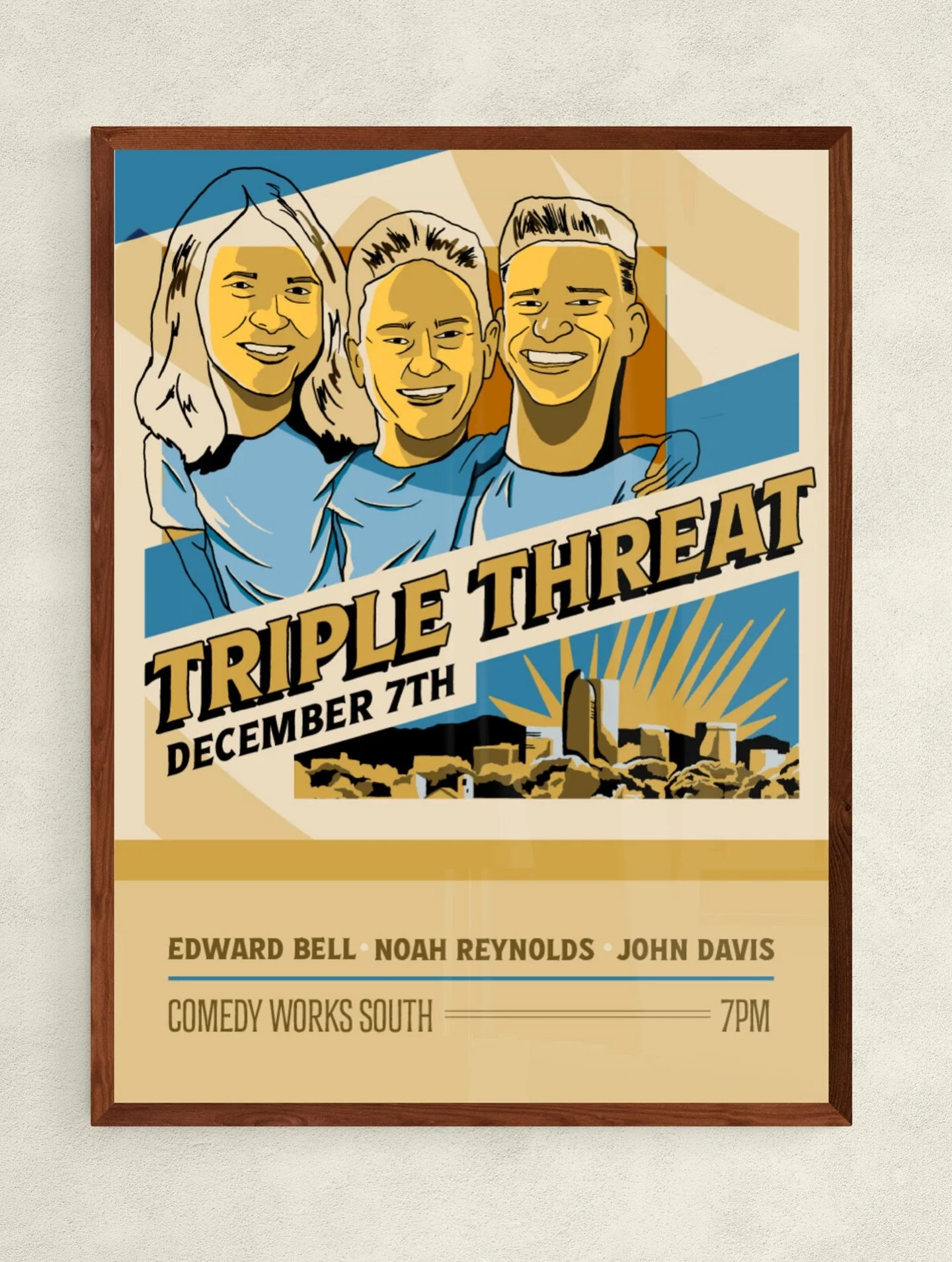 Always a treat to make comedy show posters! I was psyched to put this together for my twin brother @officialnoahreynolds who is headlining alongside @johndavisd12 and @edwardbellcomedy this Sunday in Denver. 

Catch you there!

Tickets are at comedyw