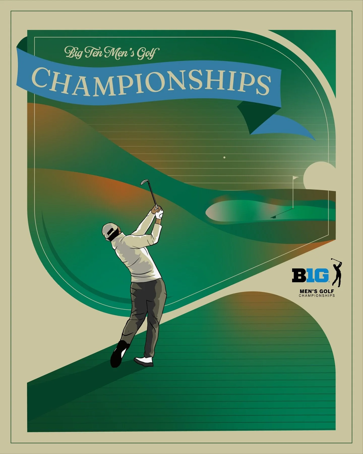I recently made this golf illustration for the @bigten and @freshtapemedia. This is the first time I&rsquo;ve ever made something digital that was inspired by something physical I&rsquo;ve made. 

I&rsquo;ve got a thousand scattered parts of my brain