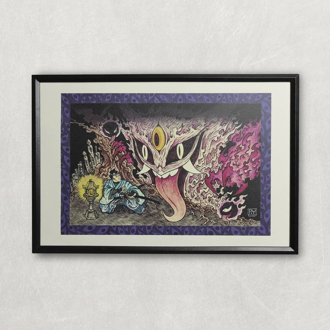 The Samurai And Cursed Spectre Art Print ART YEUH