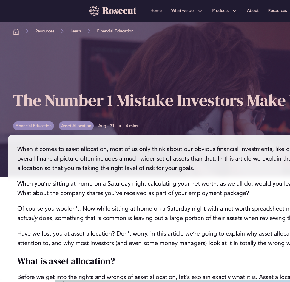 Rosecut - The Number 1 Mistake Investors Make With Asset Allocation