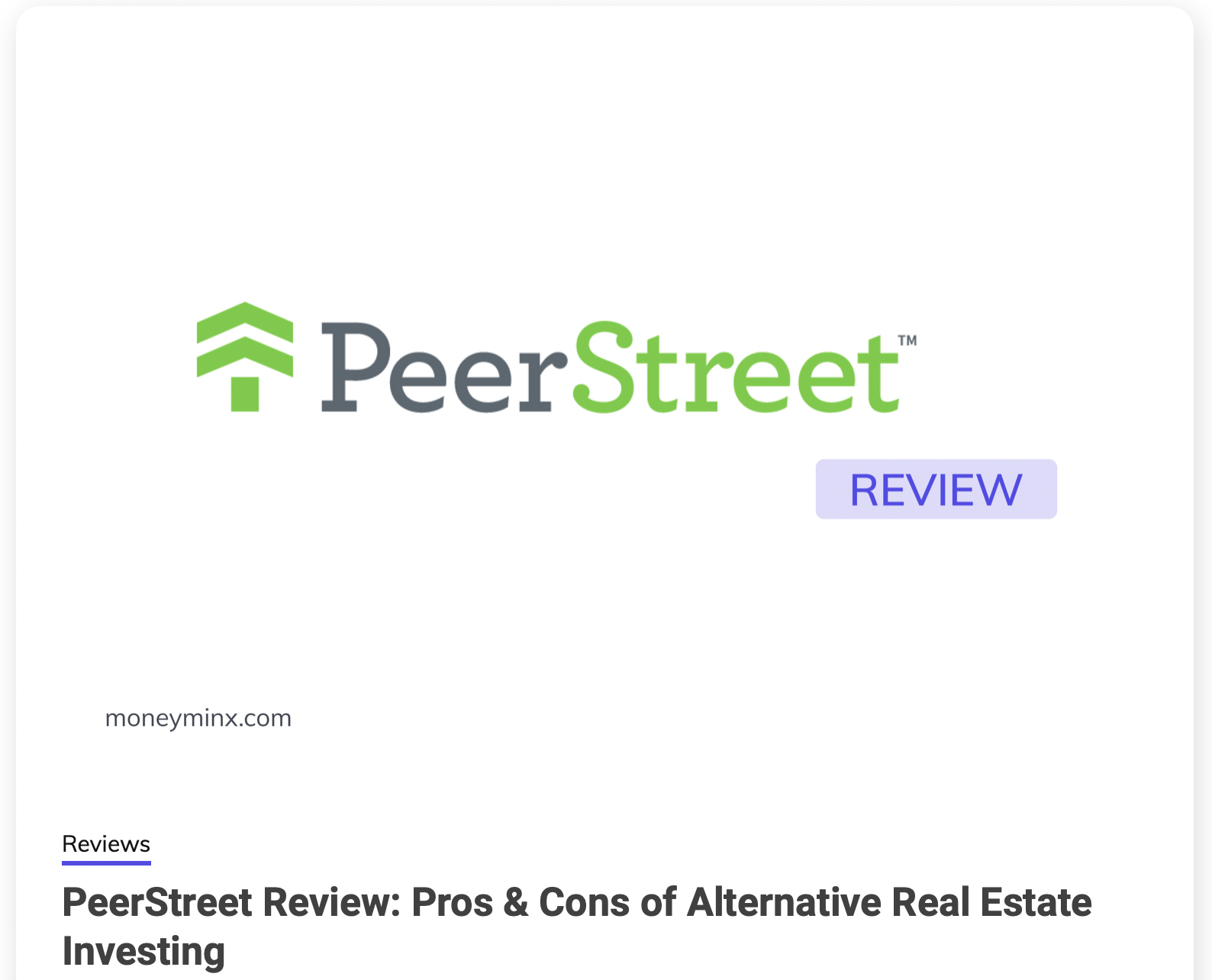 MoneyMinx - Peer Street Review: Pros & Cons of Alternative Real Estate Investing