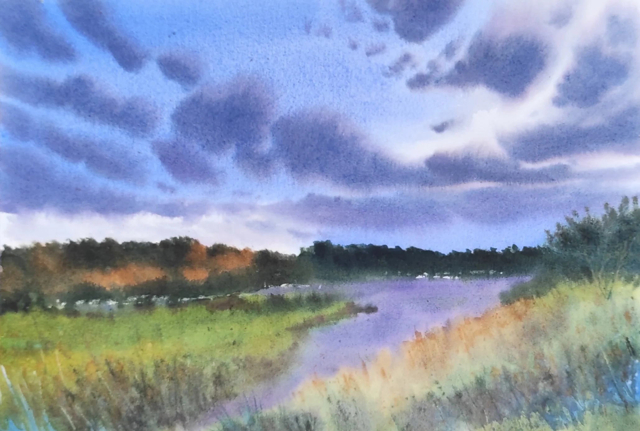 Original watercolor landscape painting