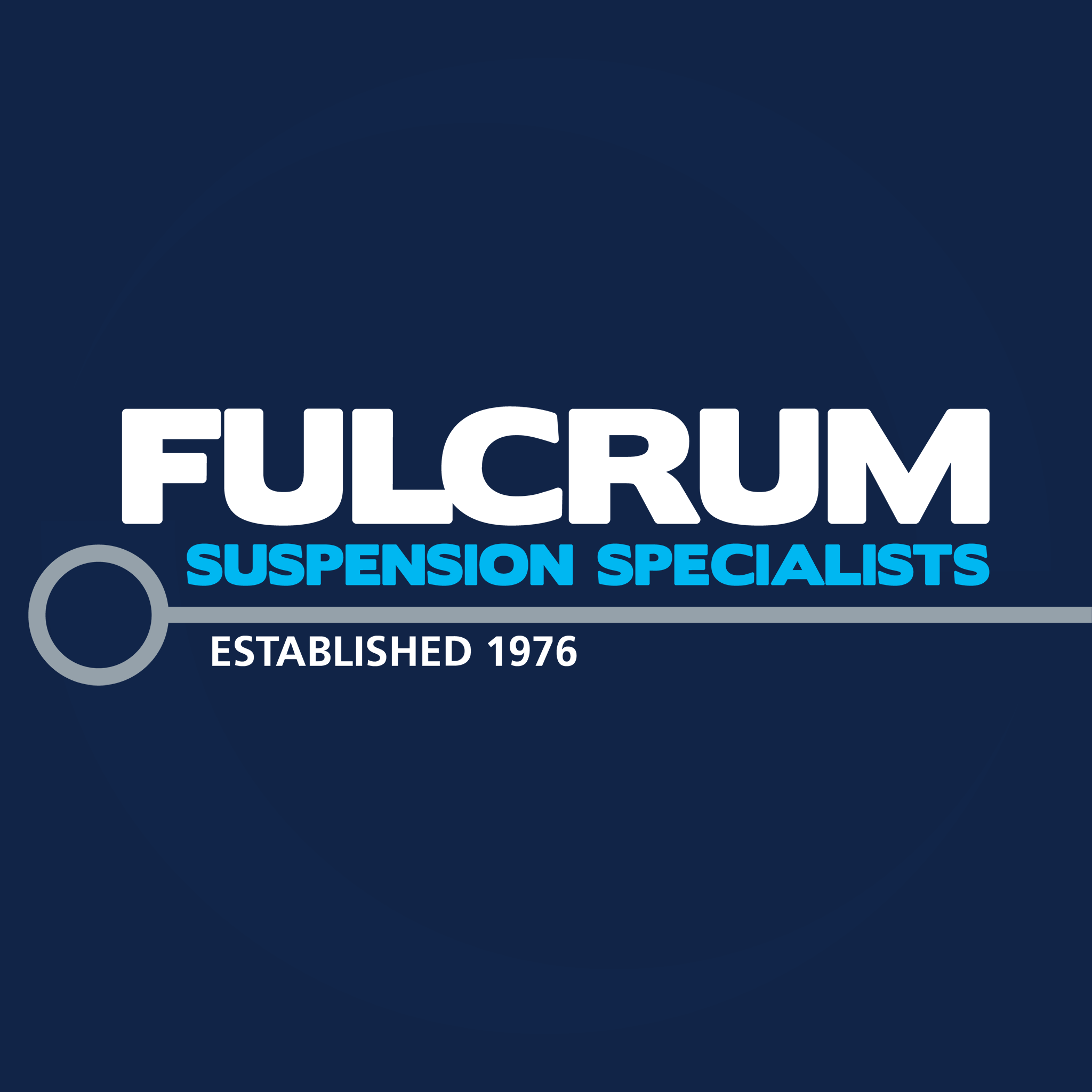 Fulcrum logo on blue background