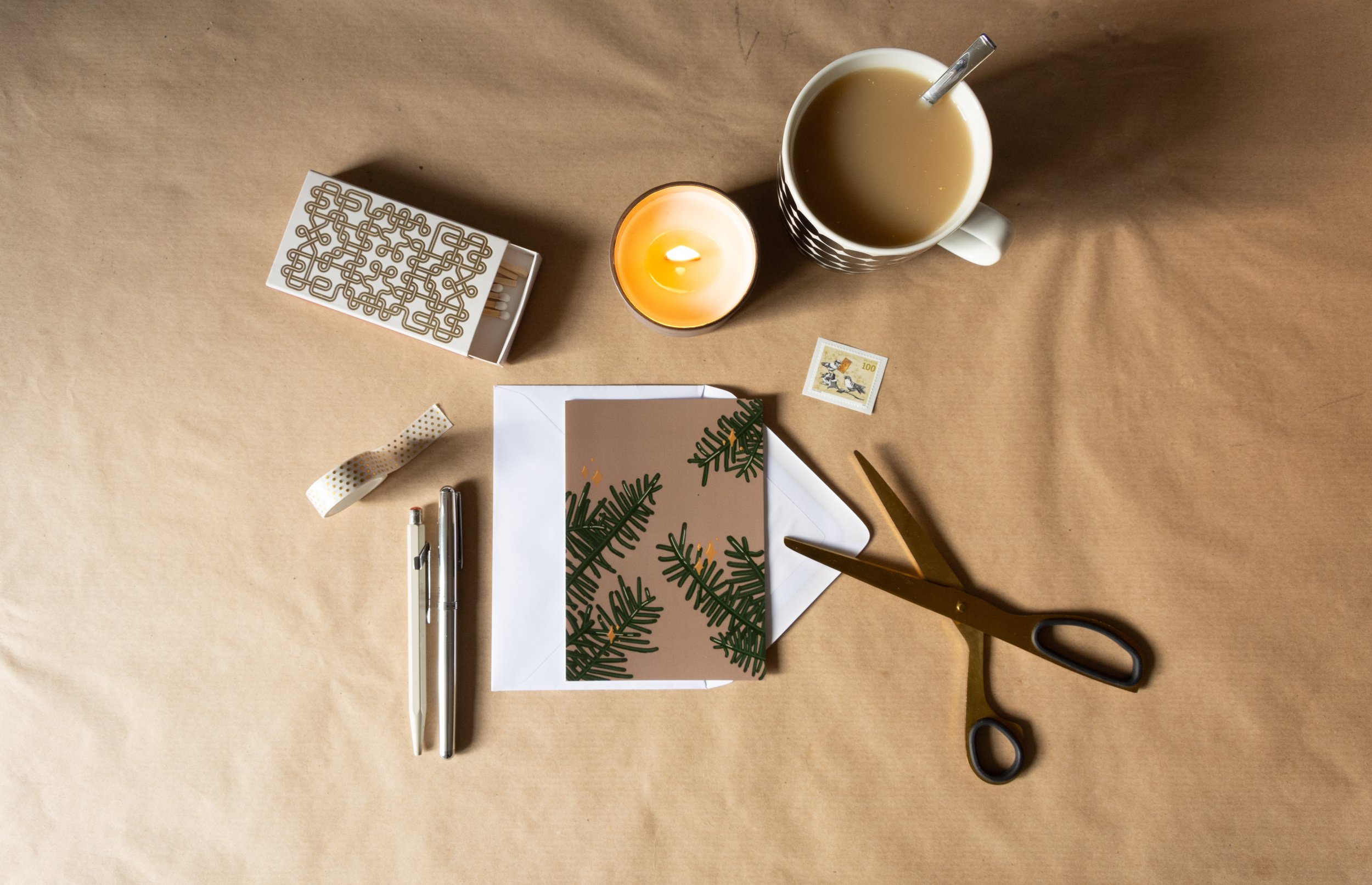 Postkarte Tanne