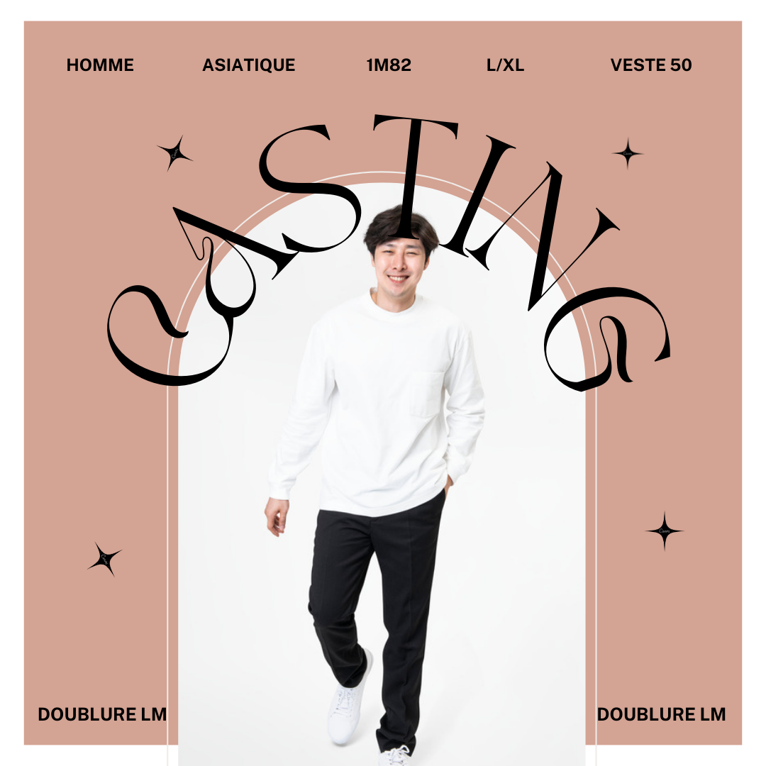 CASTING DOUBLURE HOMME ASIATIQUE 1M82 POUR UN LONG MÉTRAGE