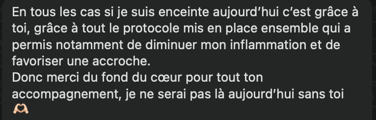Temoignage grossesse grace à accompagnement naturopathie fonctionnelle
