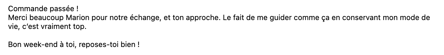 Temoignage soutien habitudes de vie naturopathie