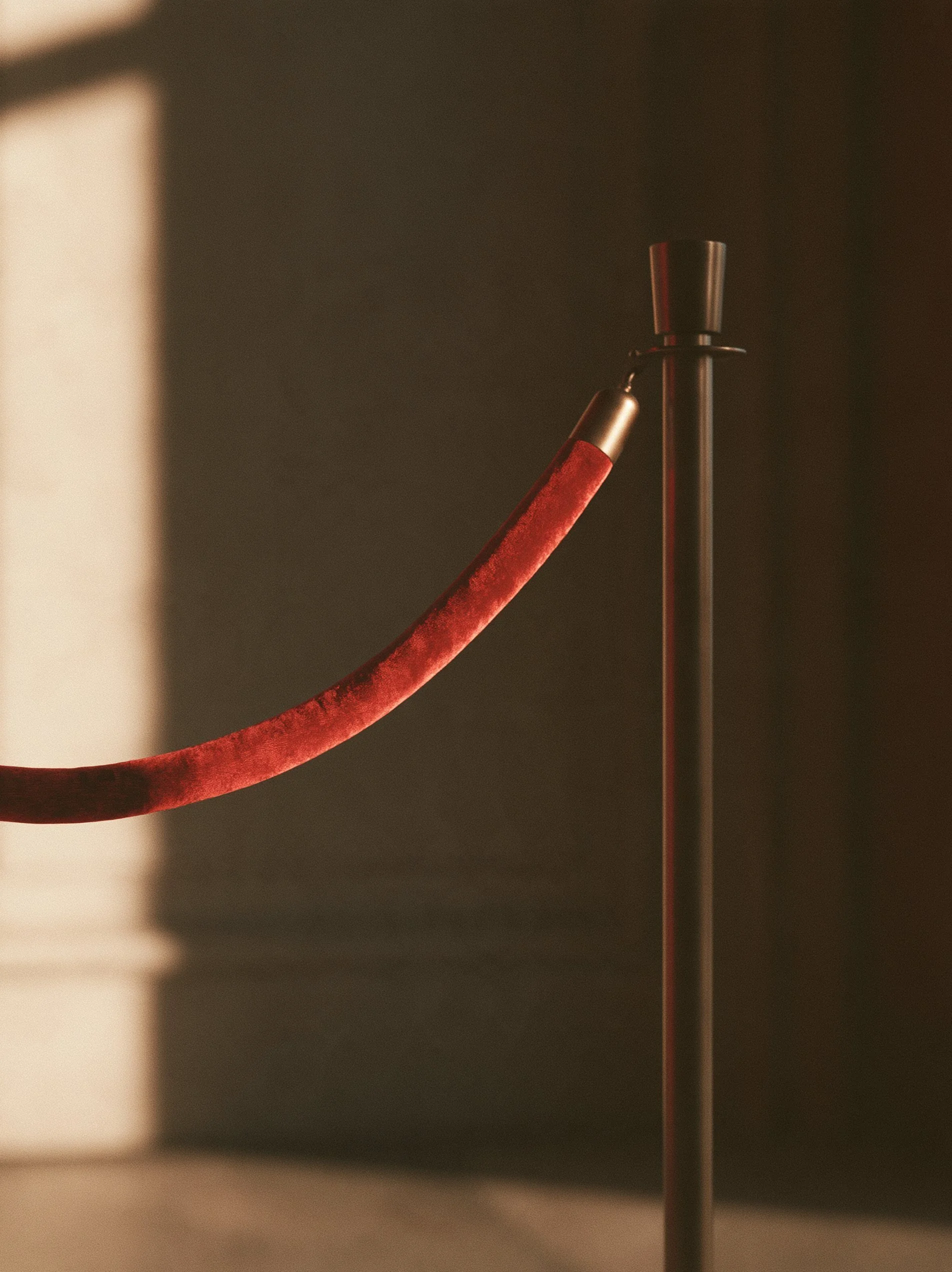 Big Little Content: a red velvet rope across a salon doorway suggesting selective access