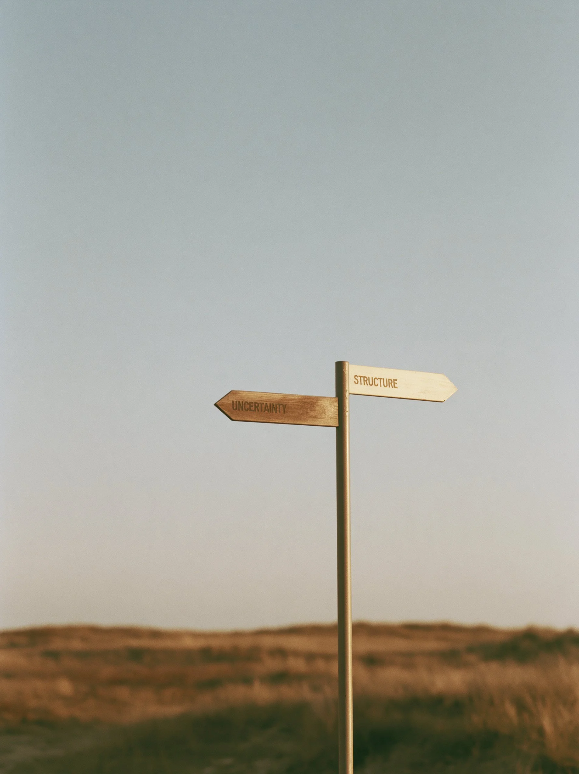 Big Little Content: a signpost pointing in two clearly labelled directions