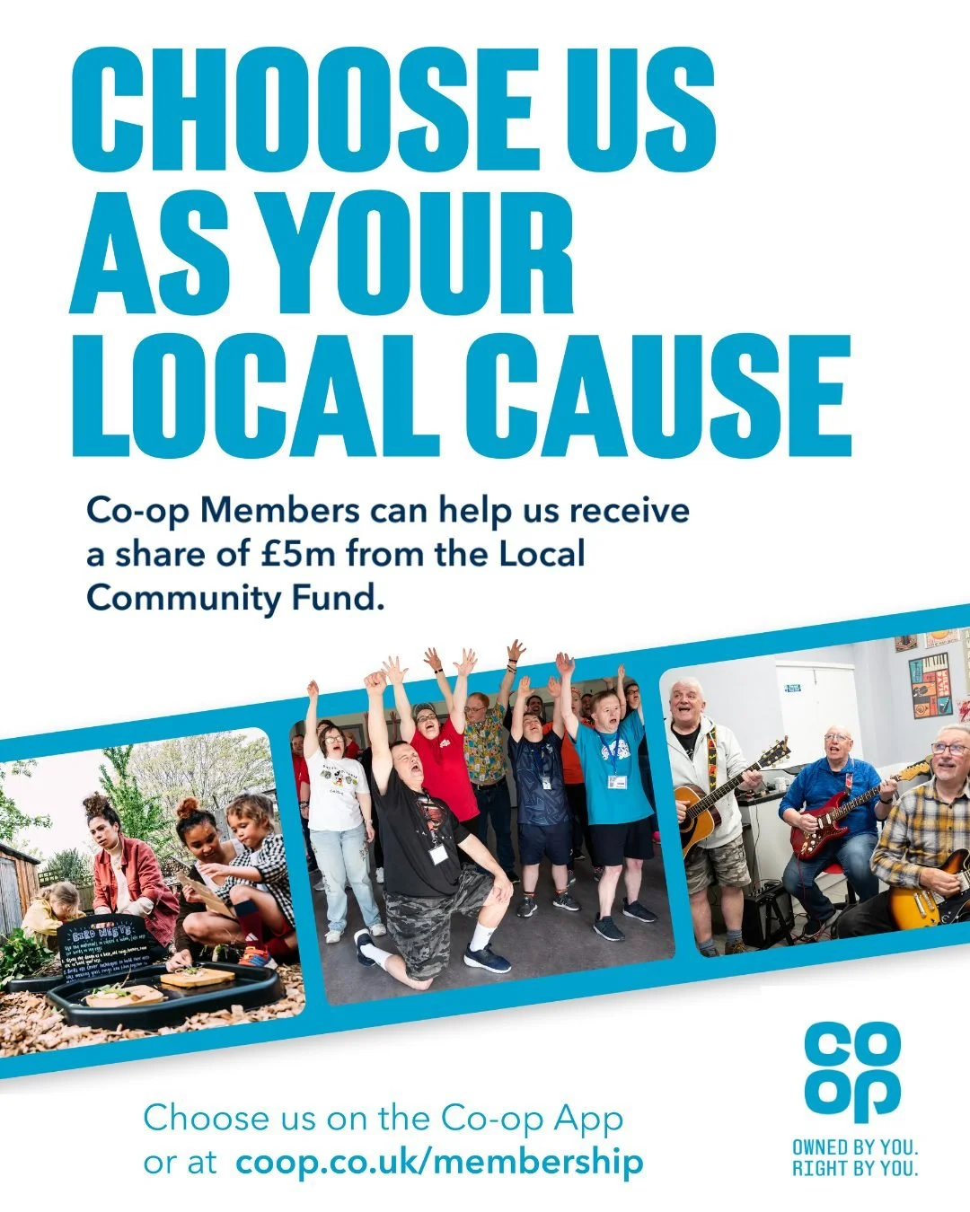 💙 We’re proud to be part of the Co-op Local Community Fund!
Every time you shop at Co-op, you’re helping our apprentices gain skills, confidence and independence.
✨ Join before 15 November 2025 and Co-op will give us £5 for every