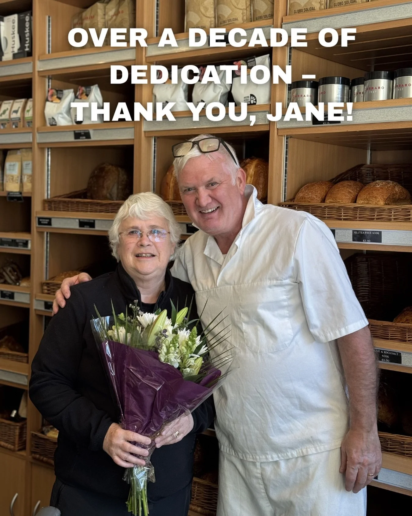 🌟 Happy Retirement, Jane! 🌟

After 13 years of service, Jane is retiring from volunteering at The Bread Maker. Since 2013, she&rsquo;s been a constant presence, always ready to lend a hand, share a smile, and make our caf&eacute; feel like home.

T