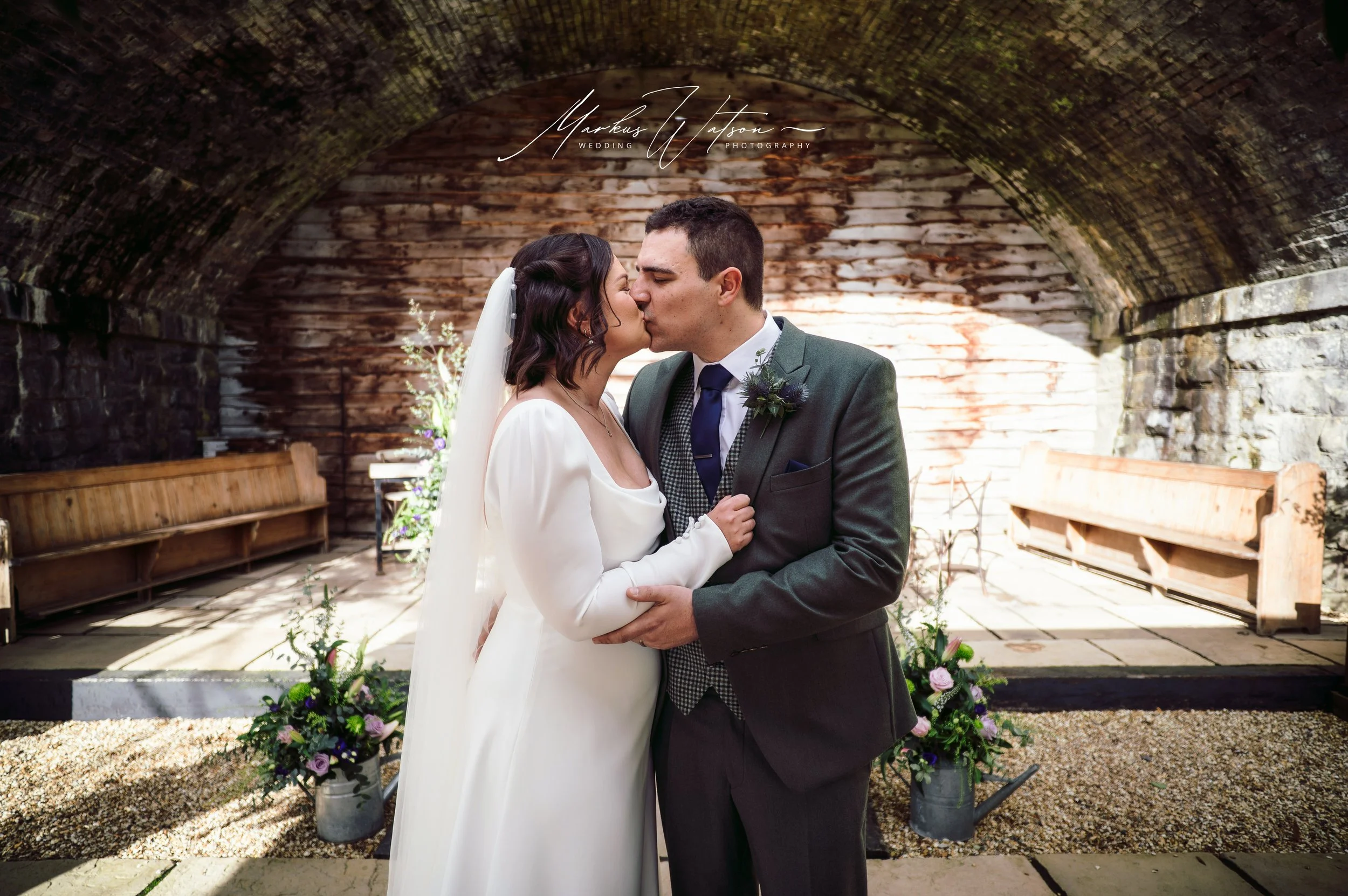 Emotional moment during Tower Hill Barns wedding ceremony