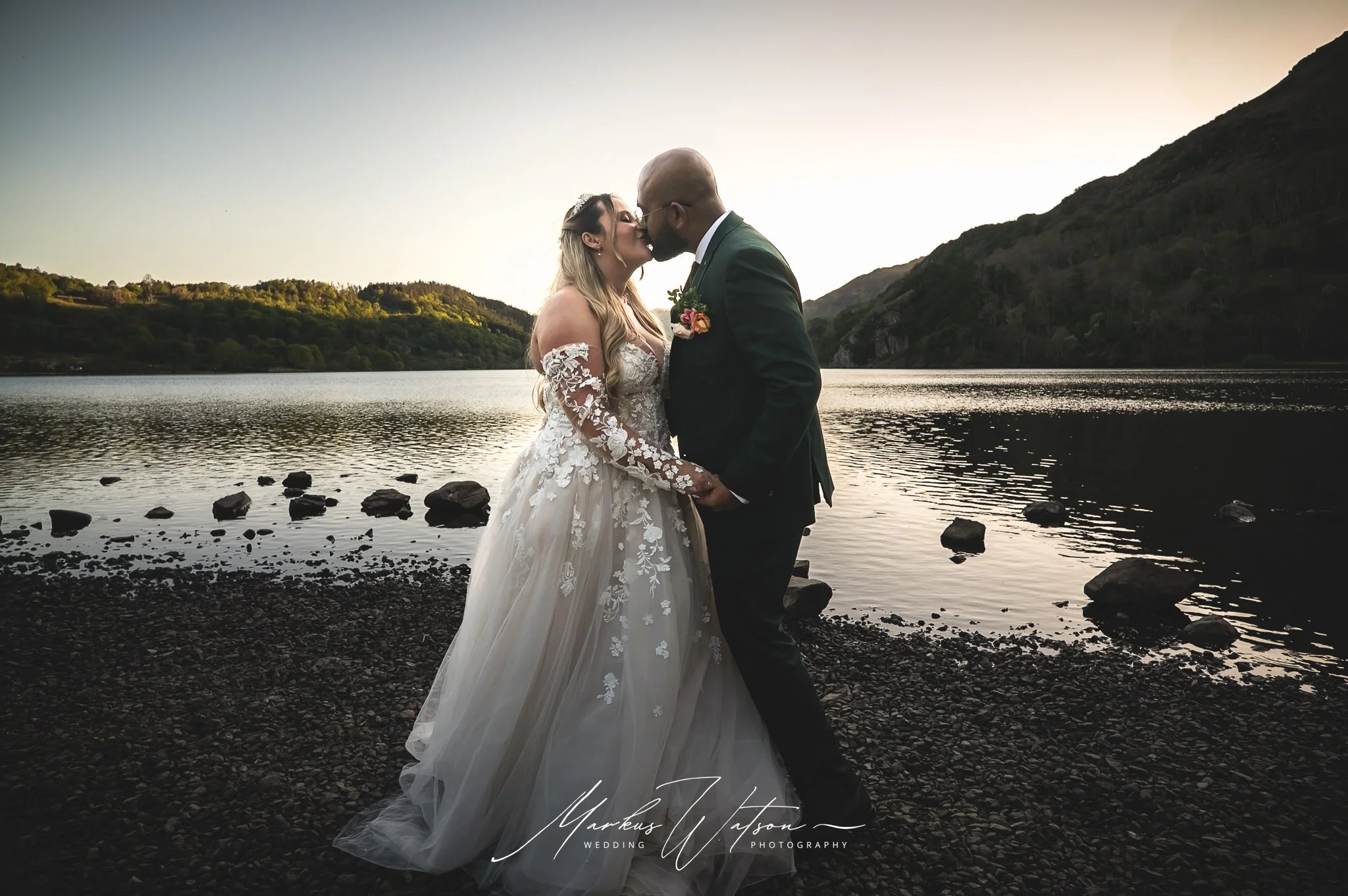 llyn gwynant barns wedding photographer sunset