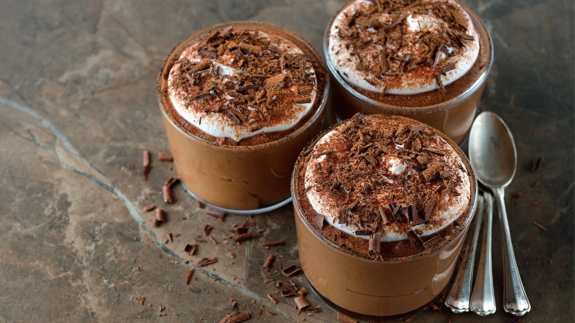 Coffee and chocolate custard pots