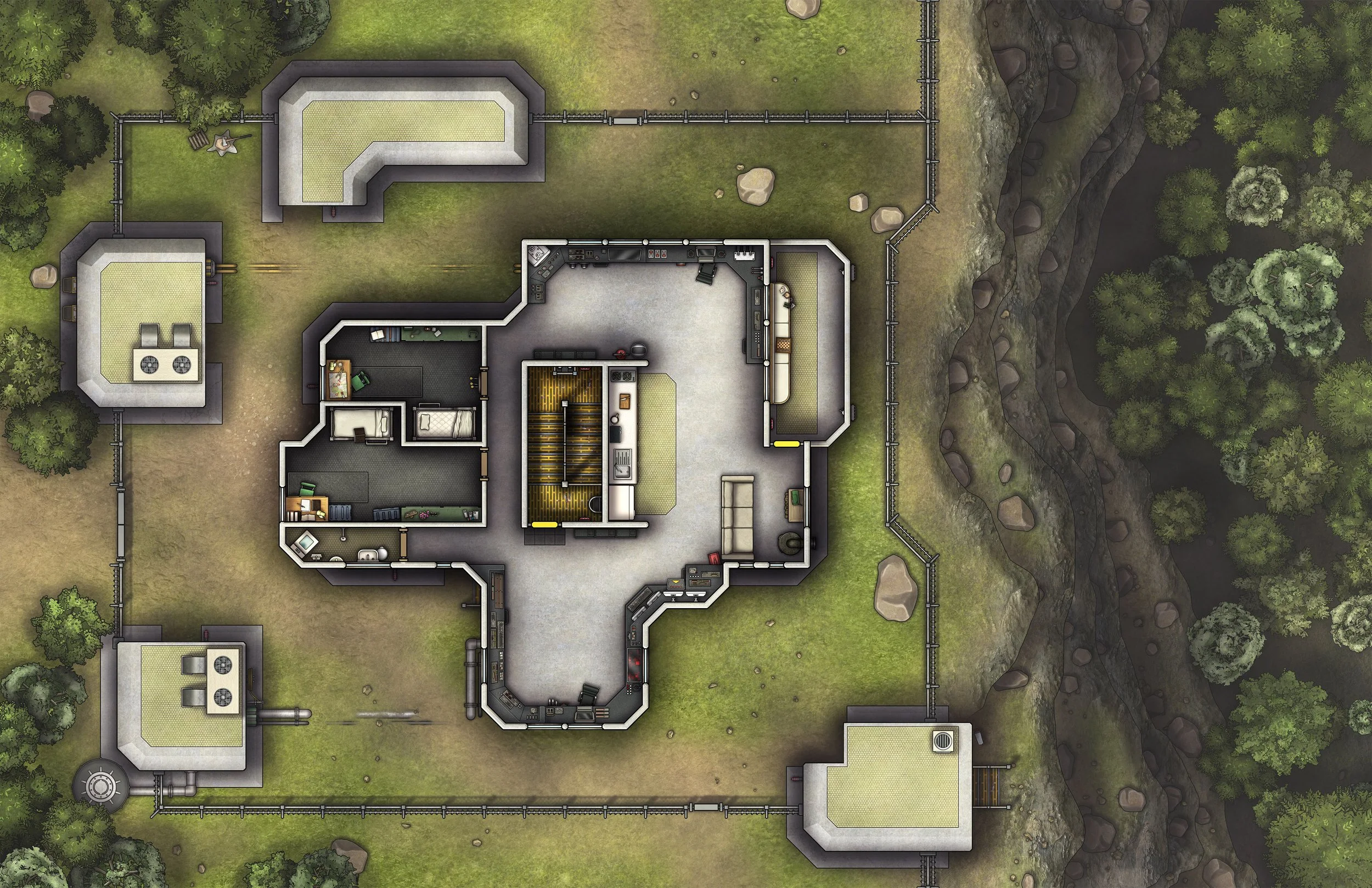 Free Modern Control Tower TTRPG Battlemaps — Tom Cartos