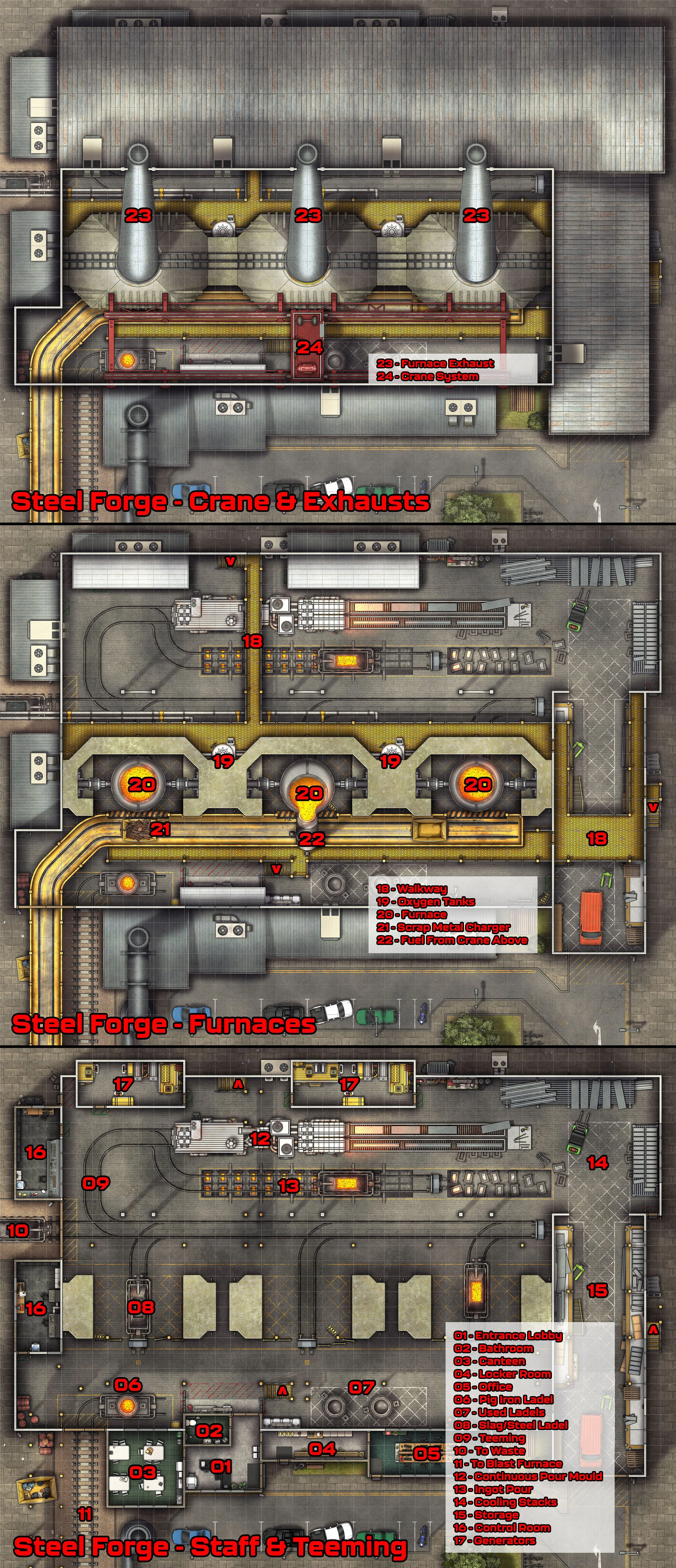 Free Modern Steel Forge TTRPG Battlemaps — Tom Cartos
