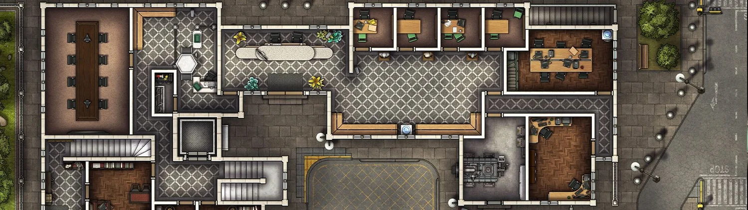 Free Modern Embassy TTRPG Battlemaps — Tom Cartos