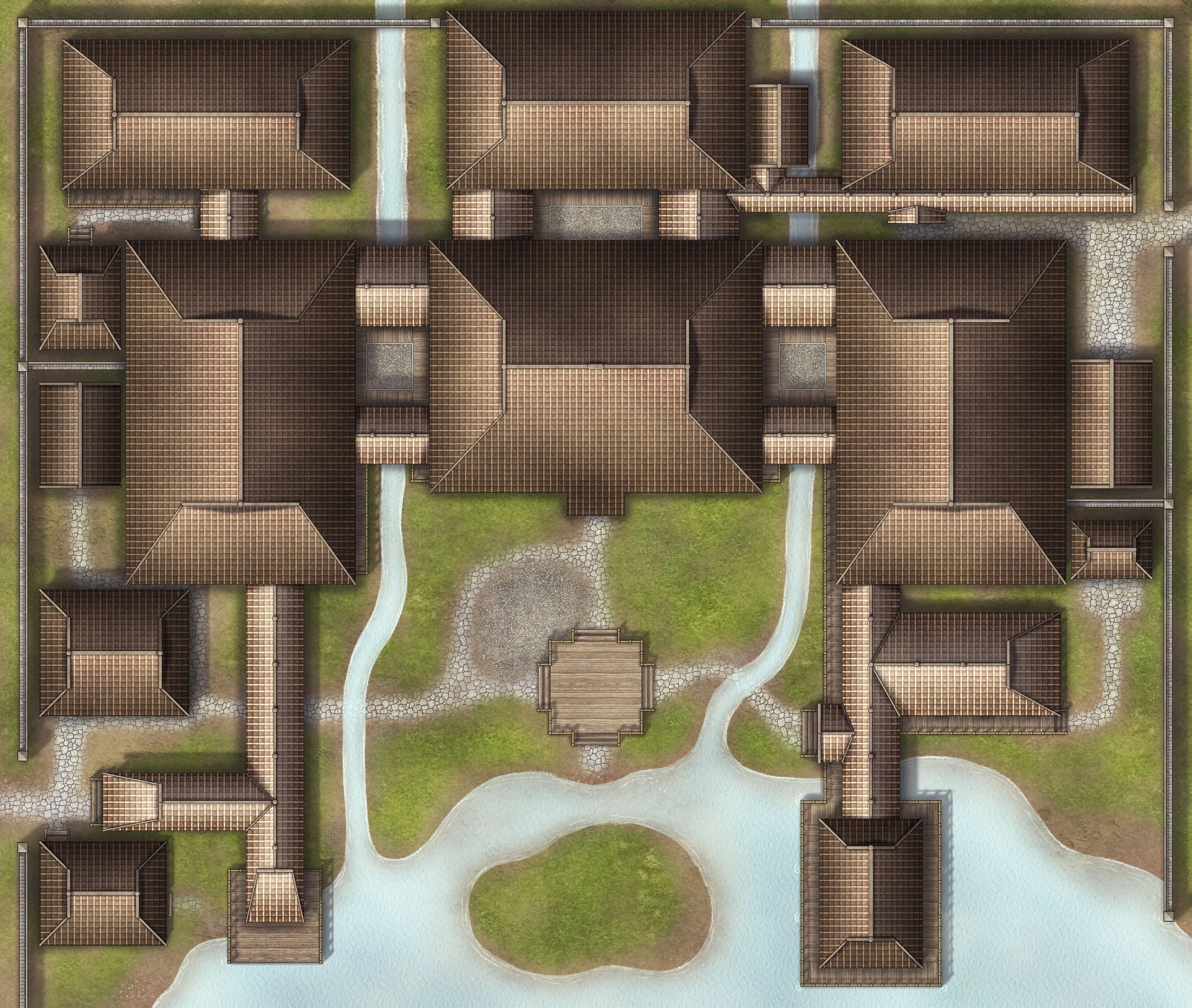 Free Feudal Japan Mansion TTRPG Battlemap - Mansions, Manors and Houses ...