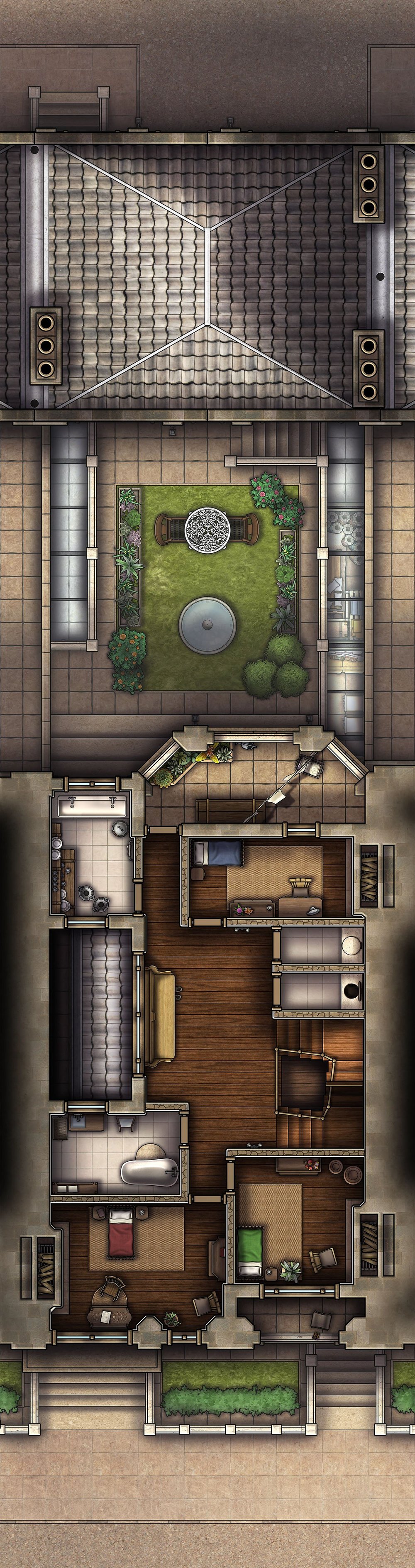 Free Crescent Rowhouse TTRPG Battlemap - Mansions, Manors & Palaces ...