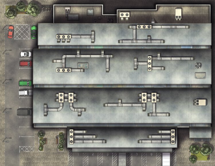 Free Modern Manufacturing Plant TTRPG Battlemaps — Tom Cartos