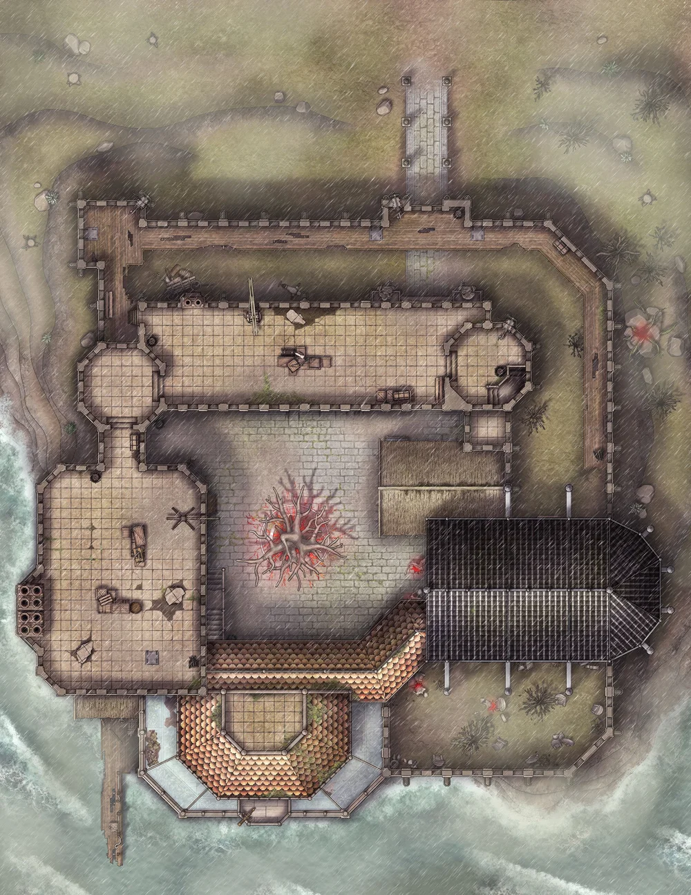 Free Haunted Keep TTRPG Battlemap - Castles, Forts & Keeps — Tom Cartos