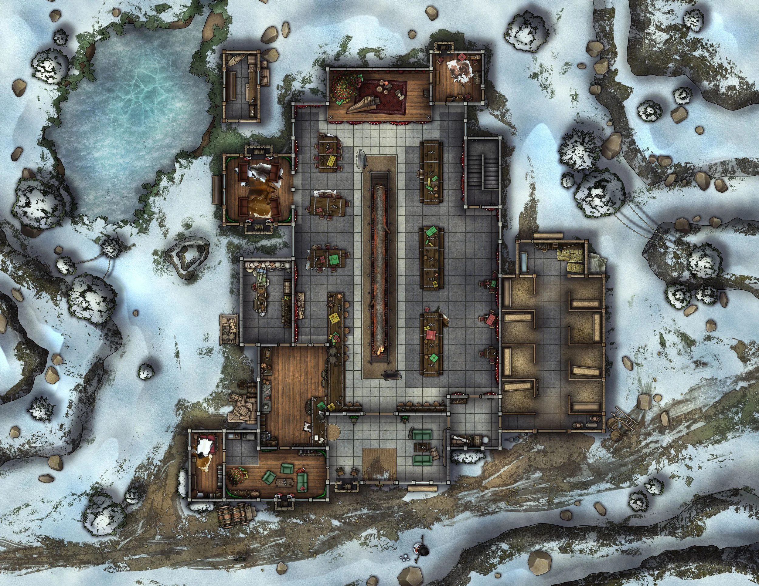 Small Inn Map Free Yule's Tide Inn TTRPG Battlemap - Inns, Taverns & Hotels — Tom Cartos