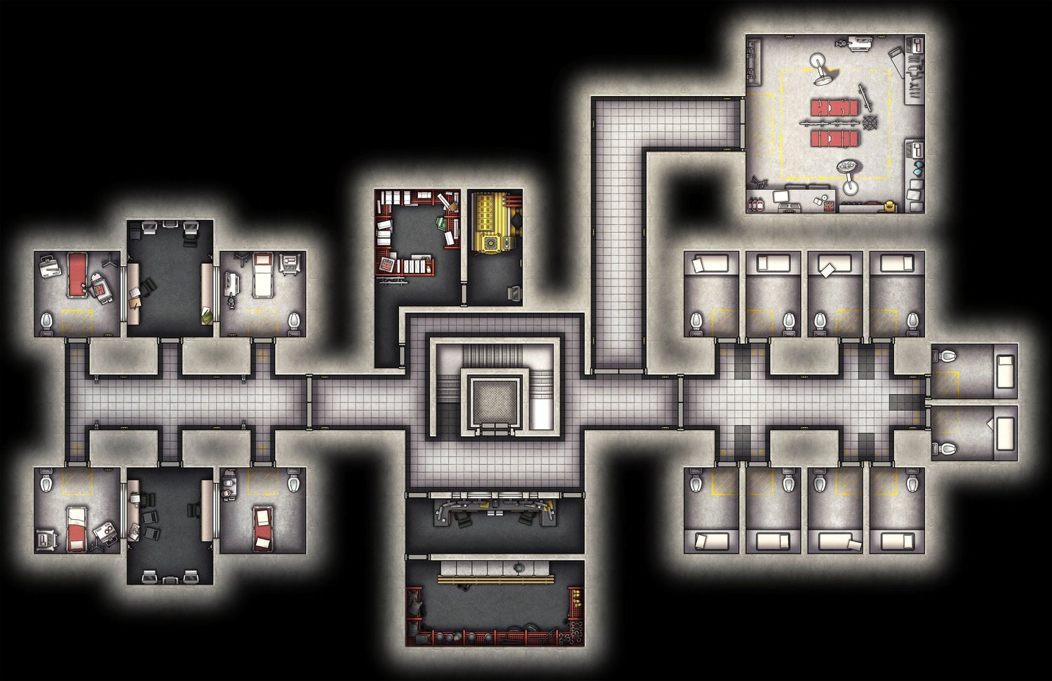 Free Modern Research Centre TTRPG Battlemaps — Tom Cartos