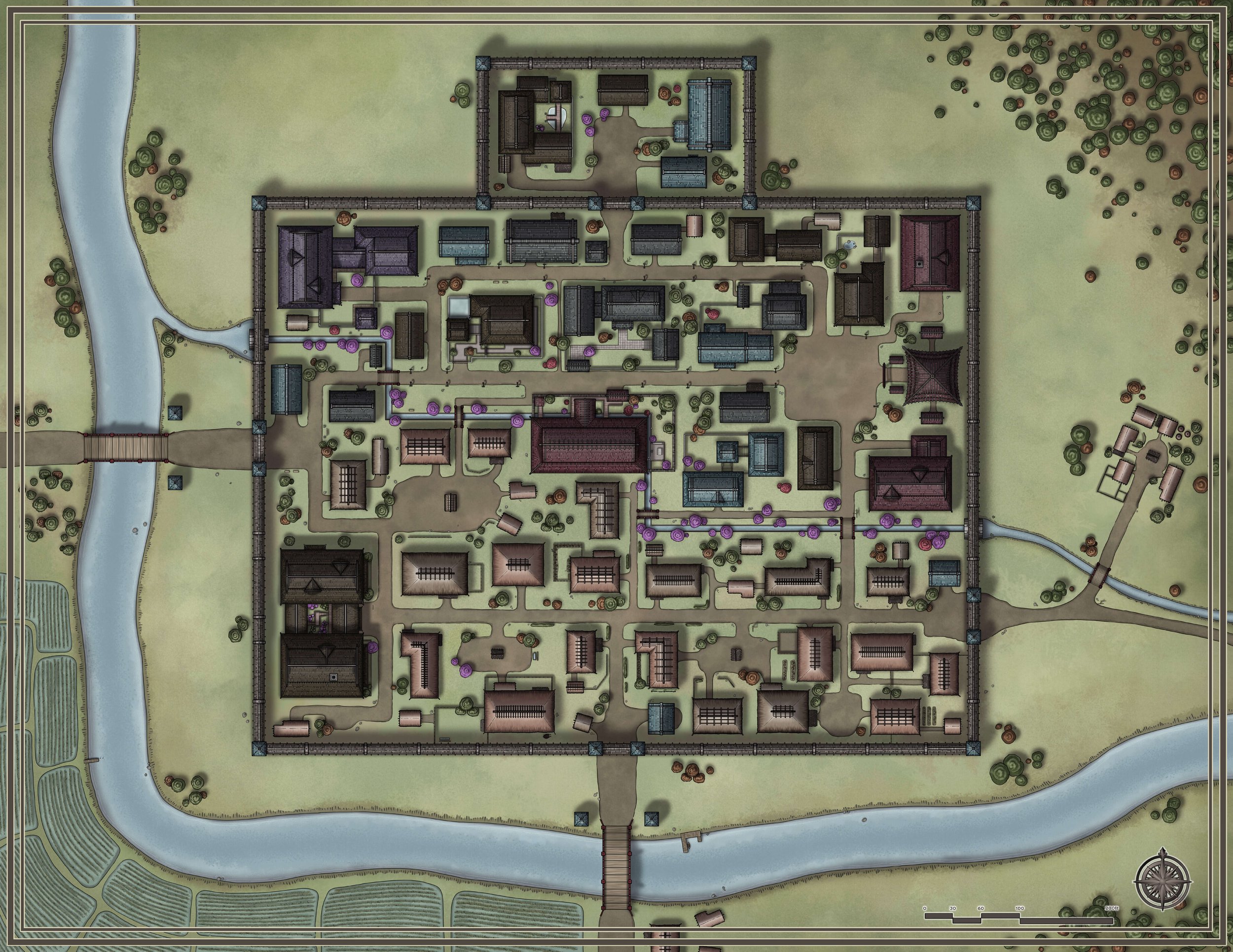 TTRPG Battlemaps amp Assets Tom - TC L5R Town Map No Grid