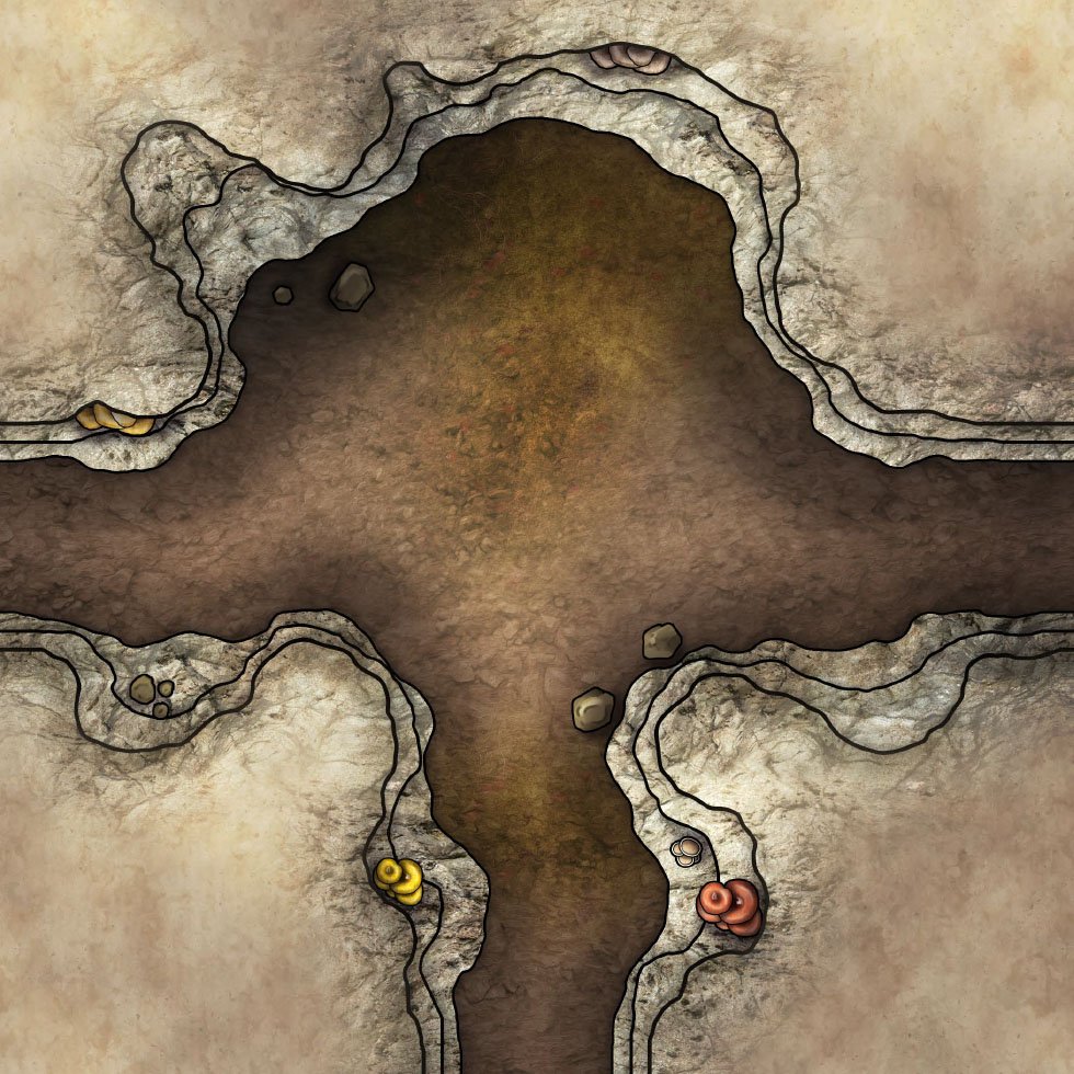 The Cave - RPG Modular Map Tiles - Double Face Cardboard Tiles