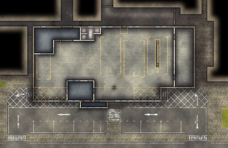Free Modern Car Workshop and Garage TTRPG Battlemaps — Tom Cartos