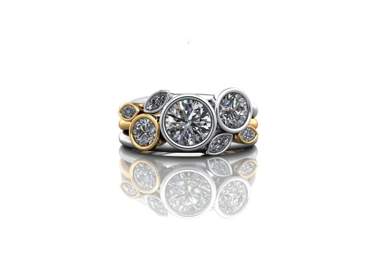 first design for Karen’s platinum and sentimental gold Legacy ring