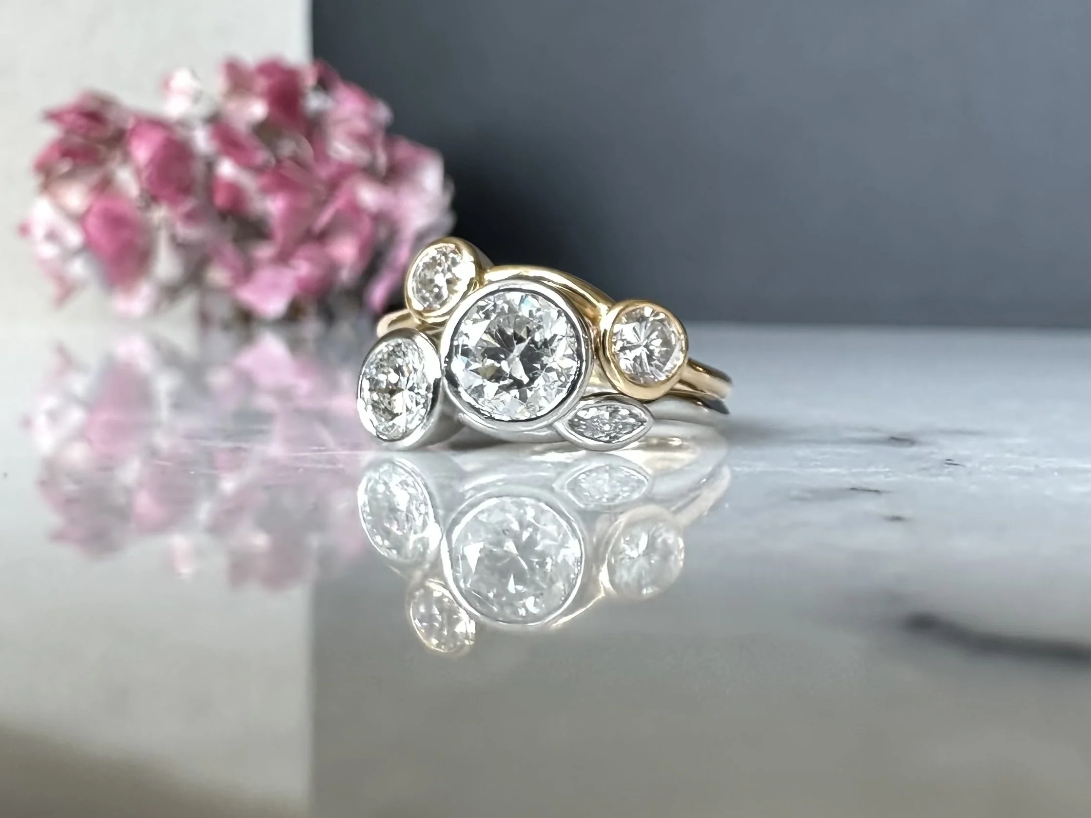 Karen’s completed platinum and sentimental gold Legacy ring