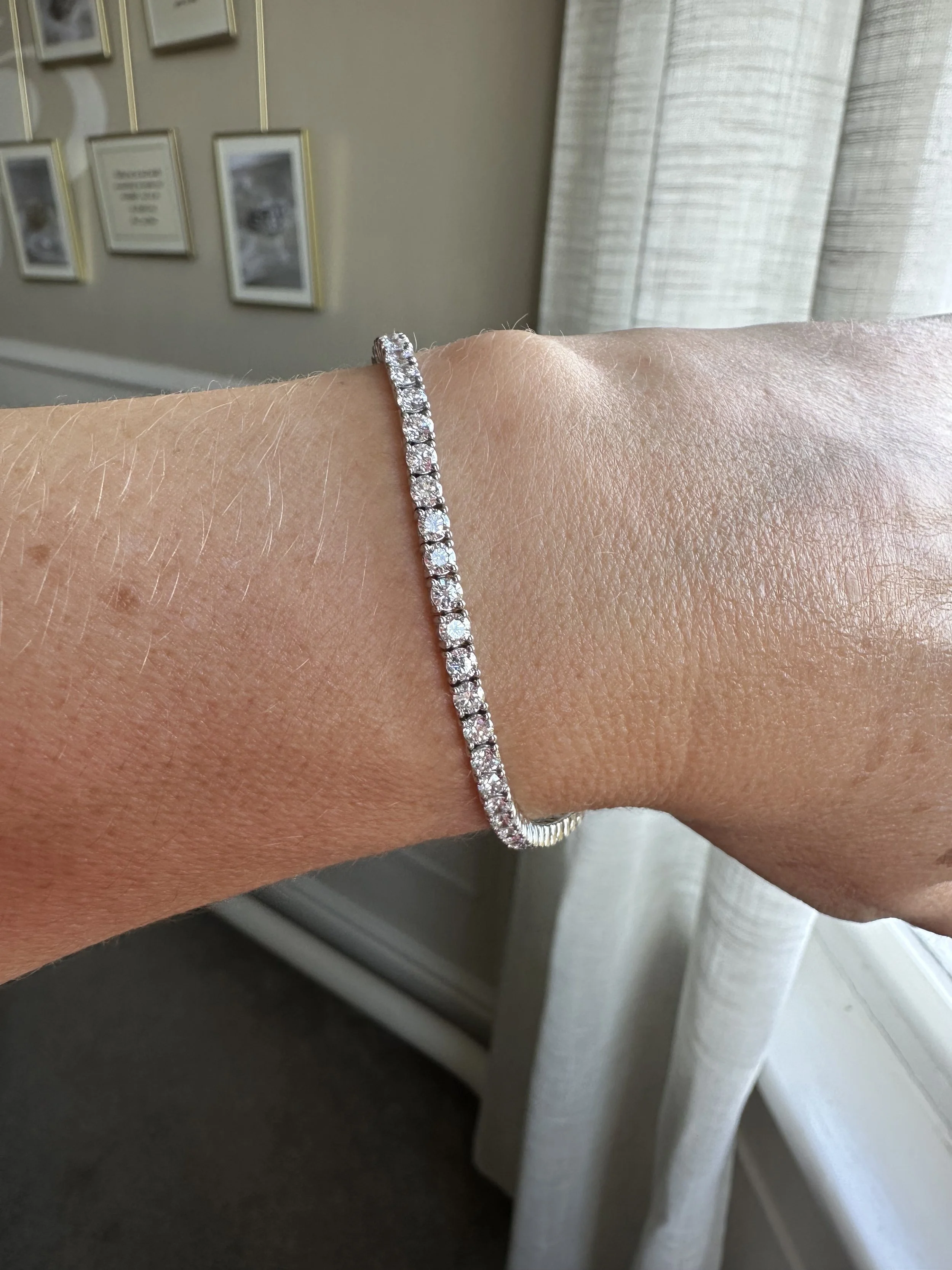 platinum diamond line bracelet 5ct