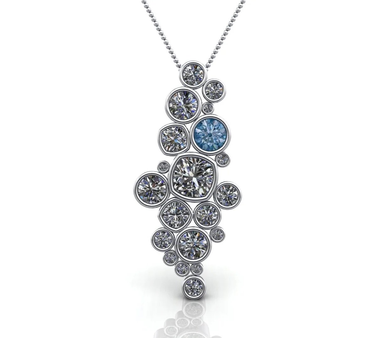 Angela’s chosen Raindance-style memorial pendant design