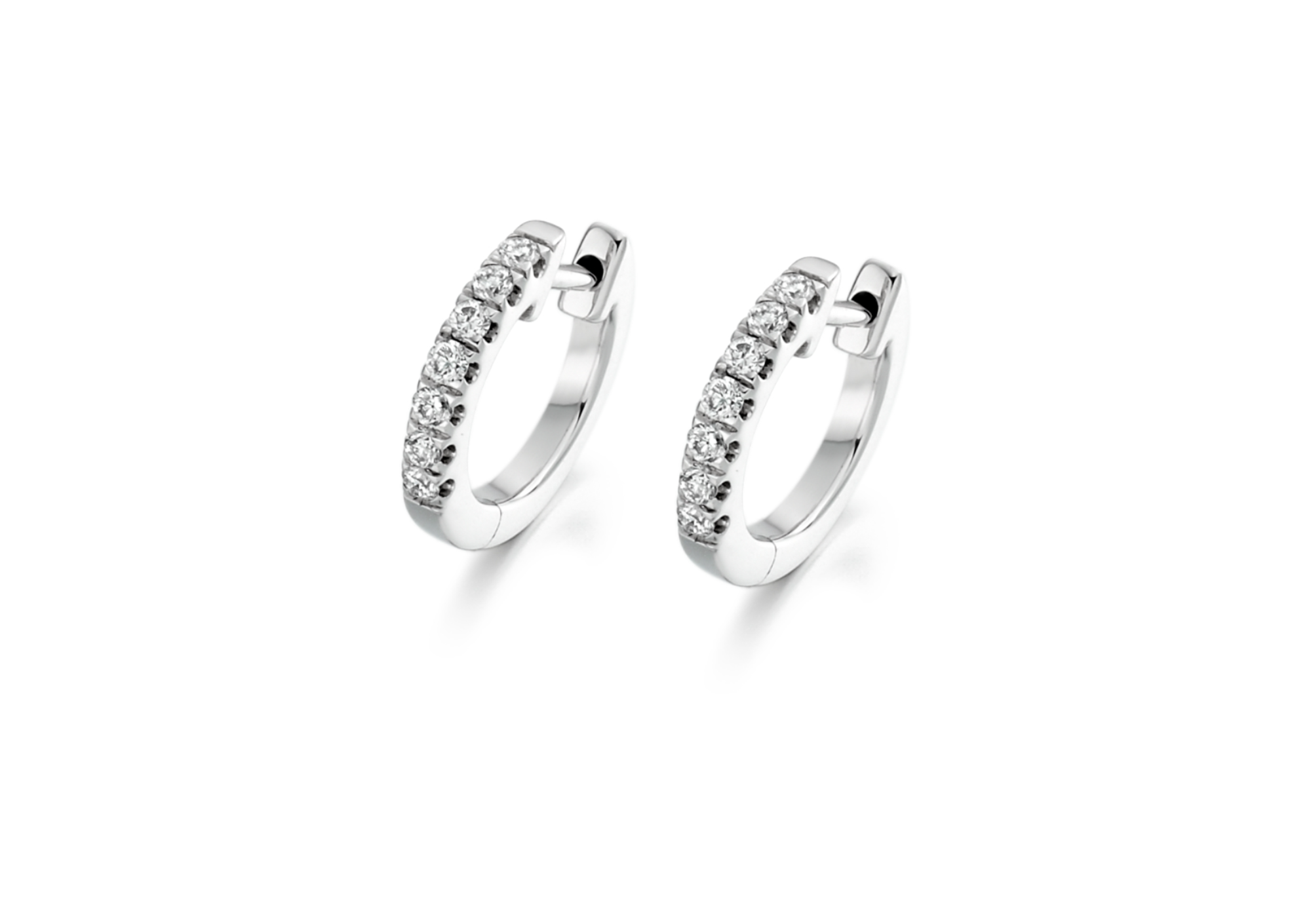 huggie-style diamond earrings