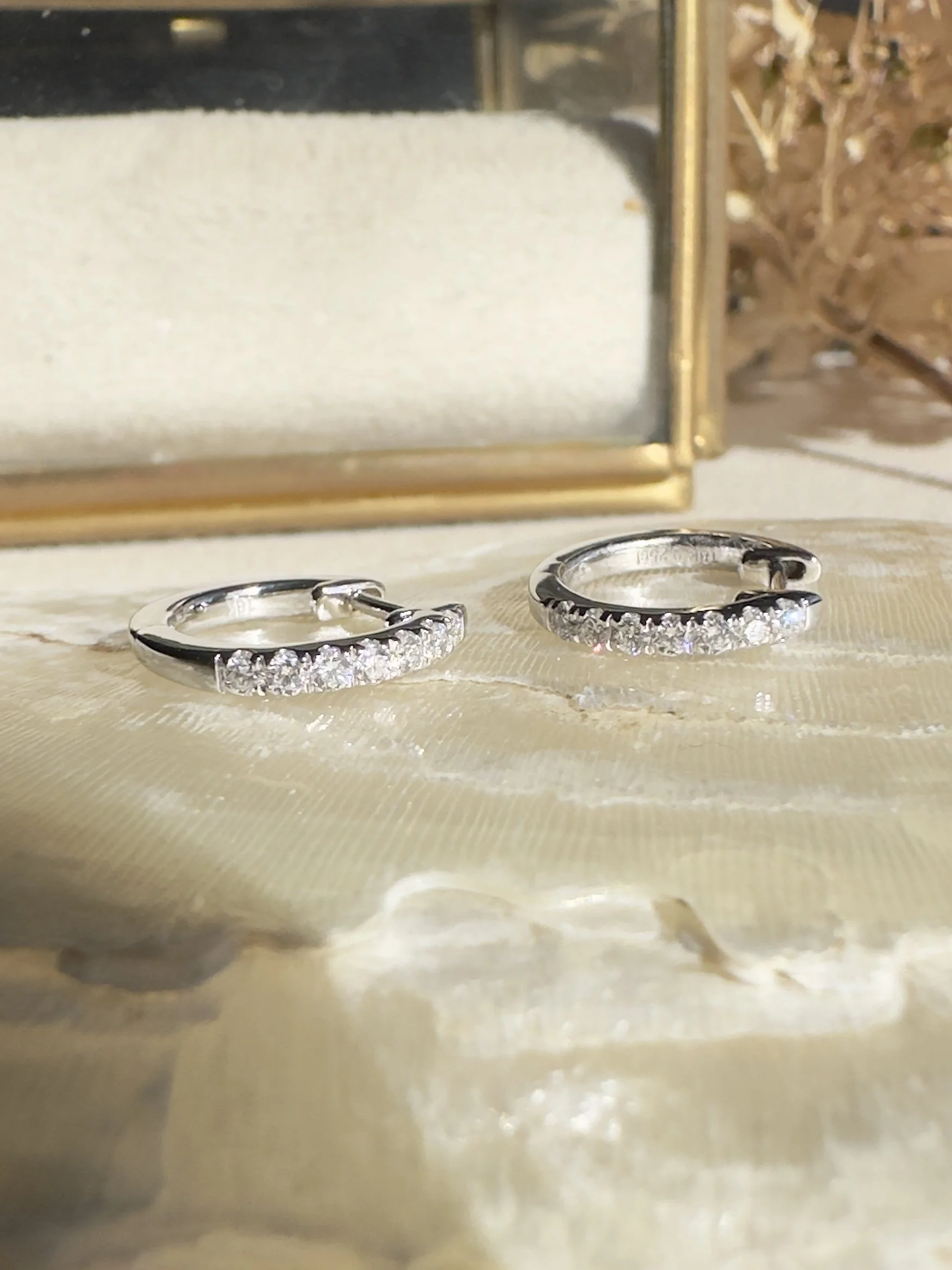 diamond hooped earrings