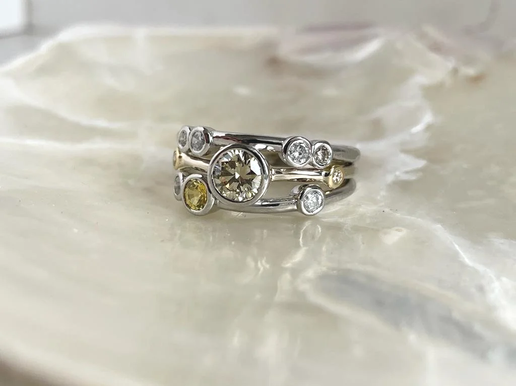 Completed platinum and sentimental-gold Legacy ring