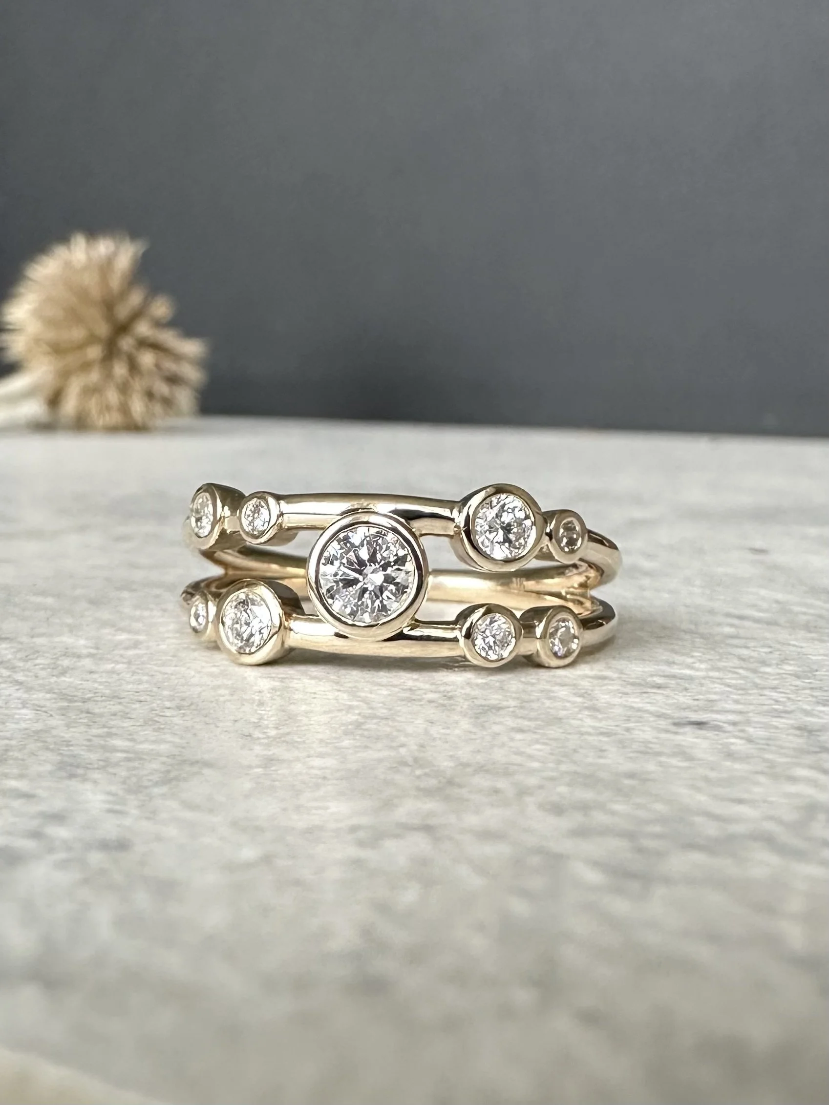 Legacy Diamond Ring created with inherited diamonds and sentimental gold