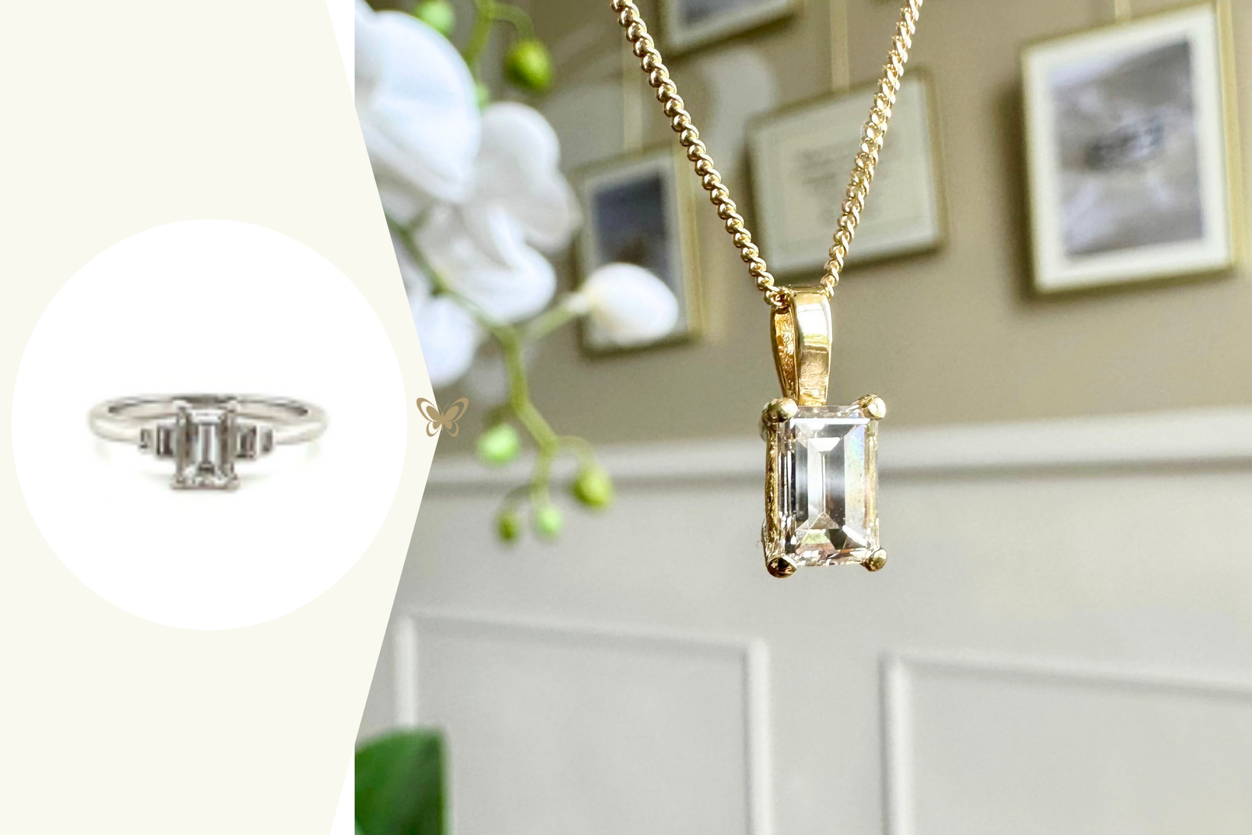 old engagement ring transformed into new pendant