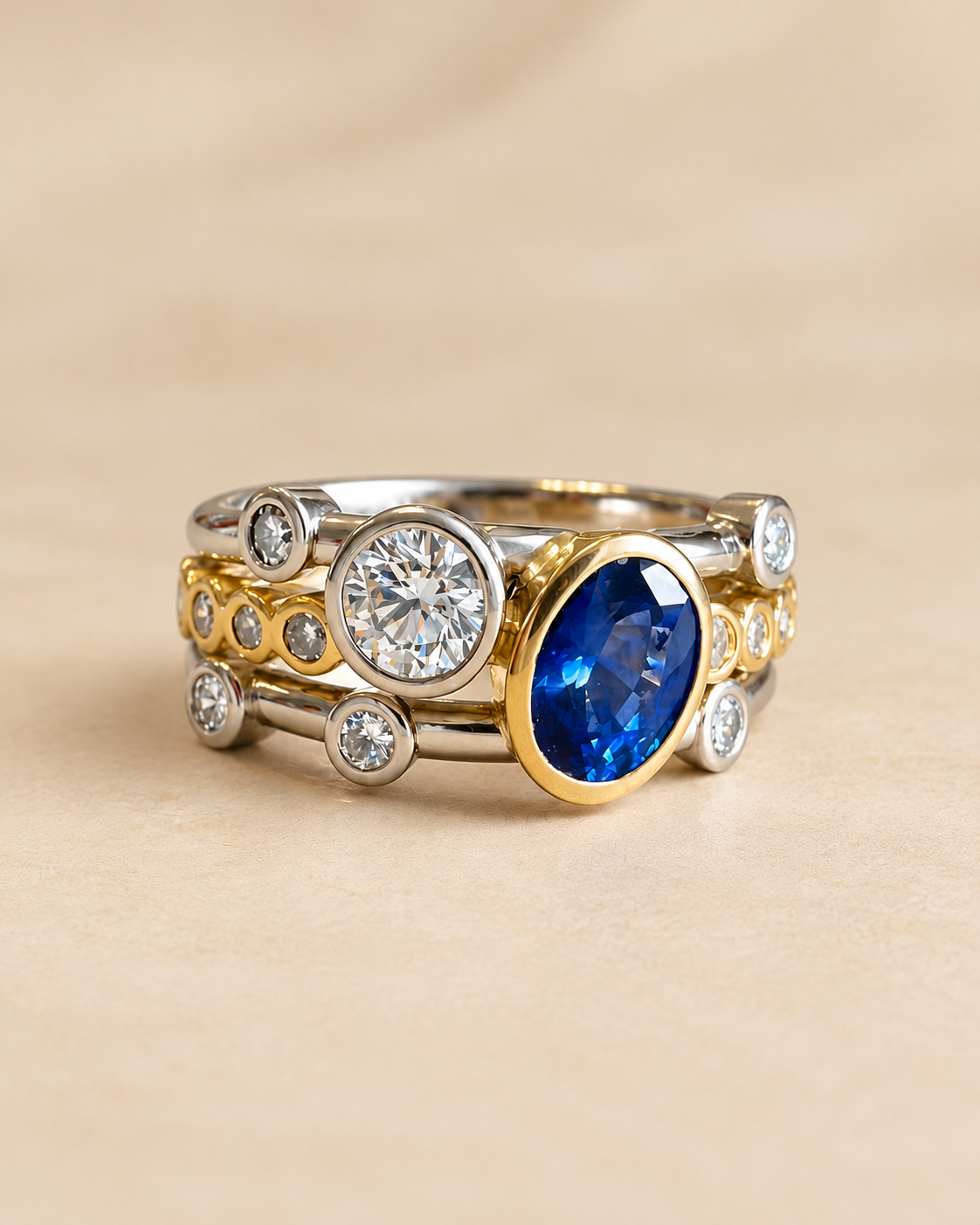 Engagement ring remodelled into new ring