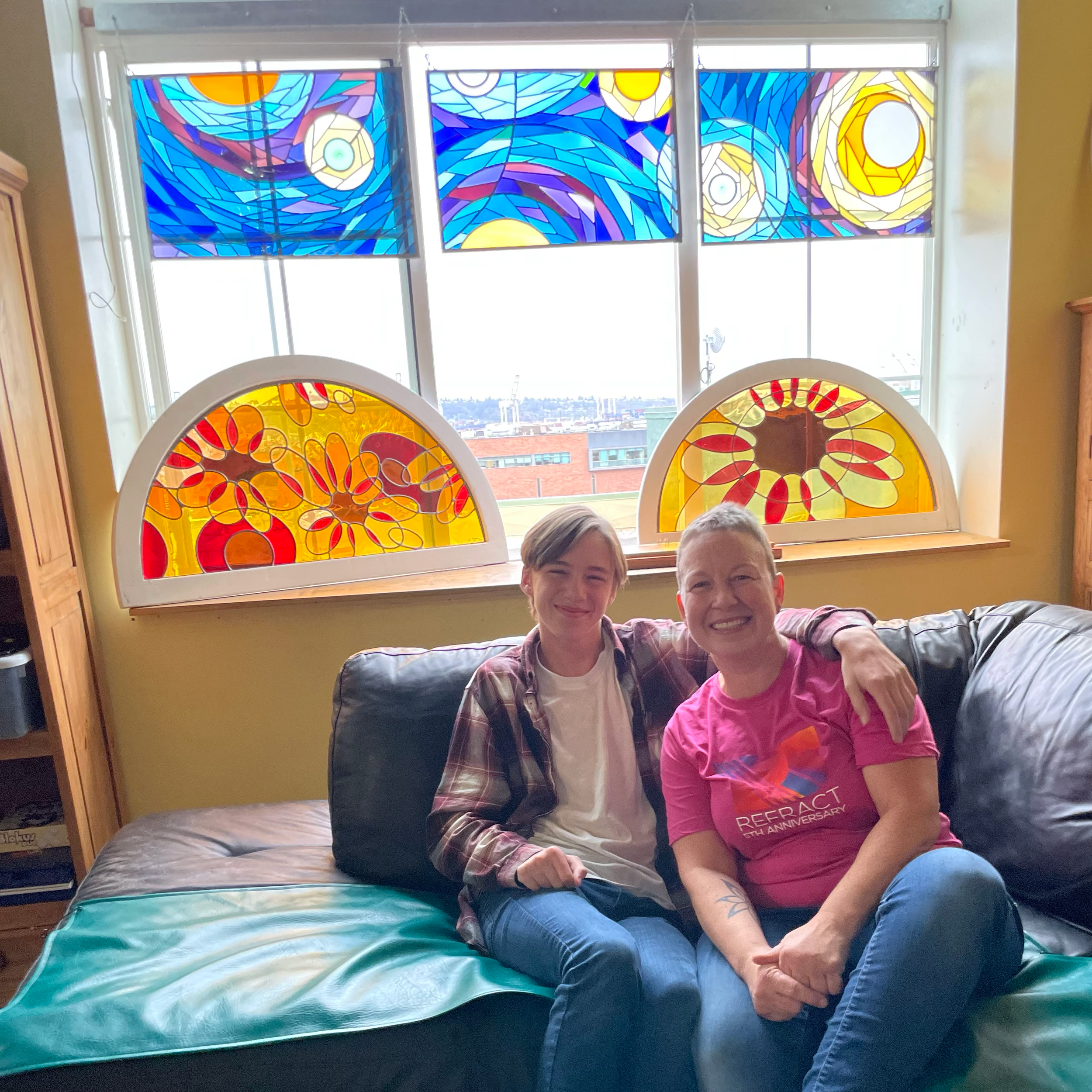 Artist Carrie Grey and her son, Vincent . 2023