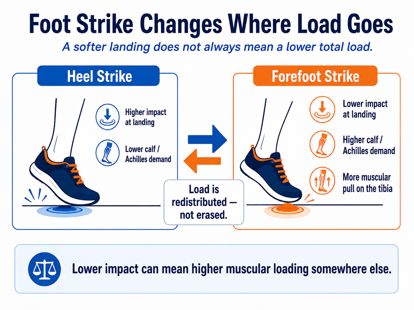 Heel strike versus forefoot strike loading