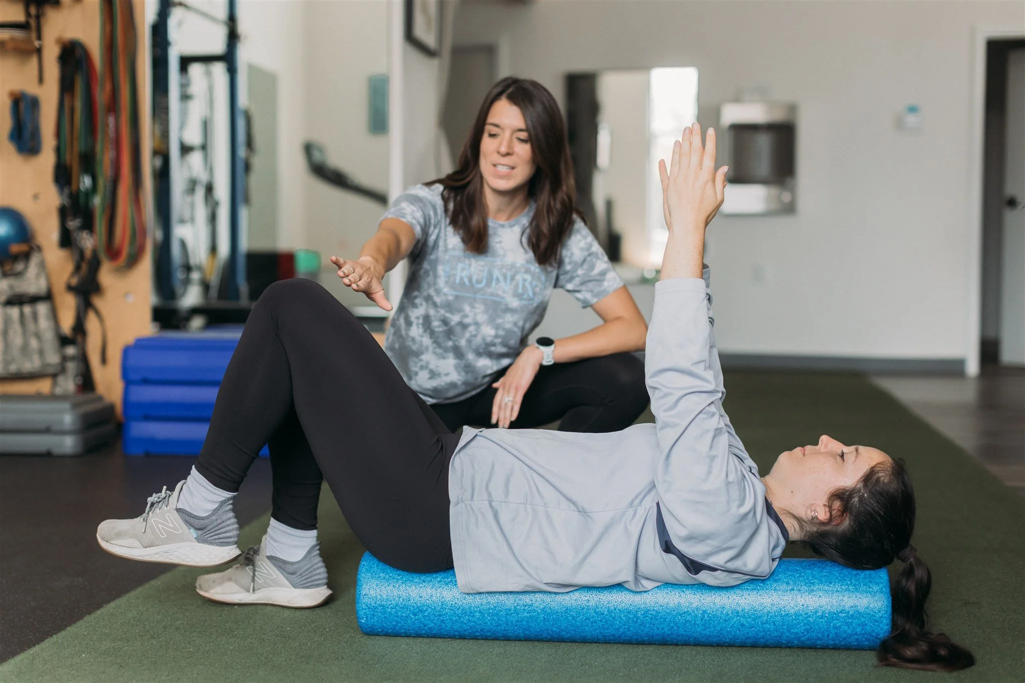 Postpartum runner working with Boston physical therapist on safe return-to-run program